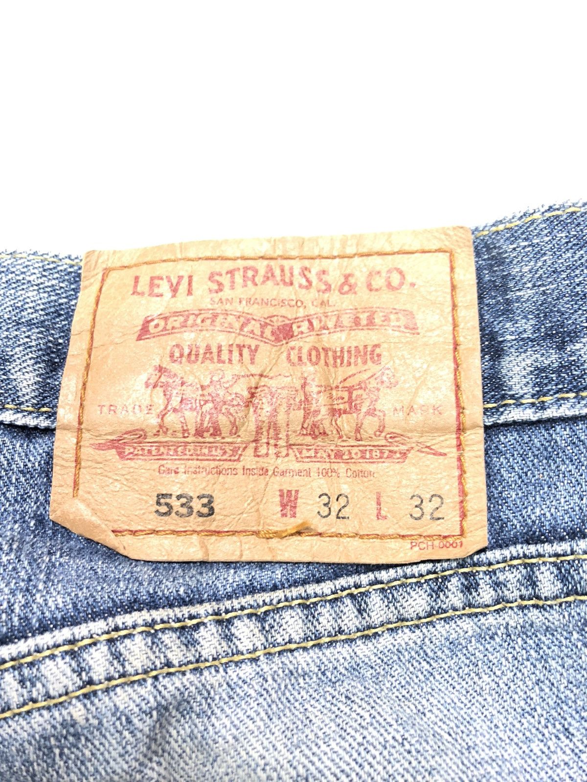 Levi's × Vintage VINTAGE 90s LEVIS 533 BLUE WASH DISTRESSED DENIM Size US 30 / EU 46 - 5 Thumbnail