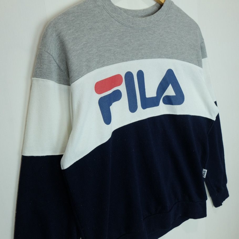 Fila FILA Big Logo Striped Multicolor Sweatshirts Jumper Size M / US 6-8 / IT 42-44 - 4 Thumbnail