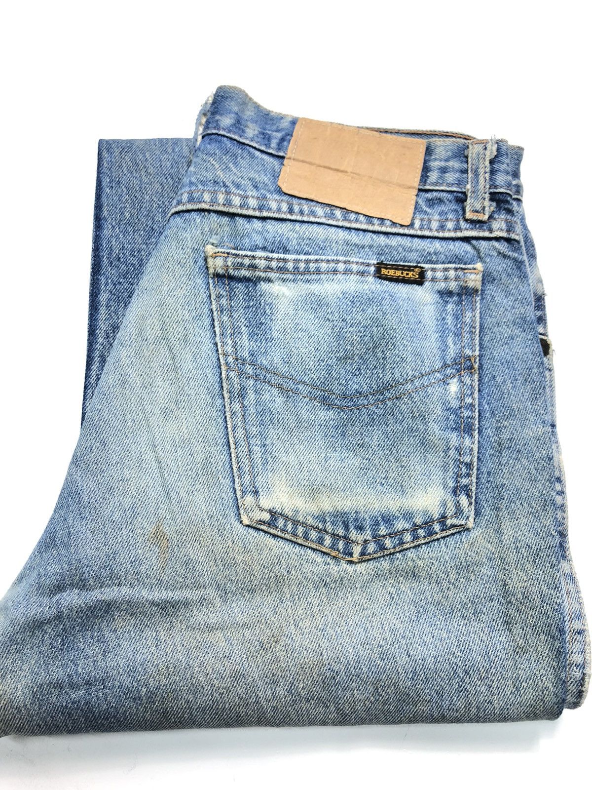 Sears × Vintage VINTAGE 80s ROEBUCK RUSTY BLUE WASH DISTRESSED DENIM USA Size US 30 / EU 46 - 16 Thumbnail