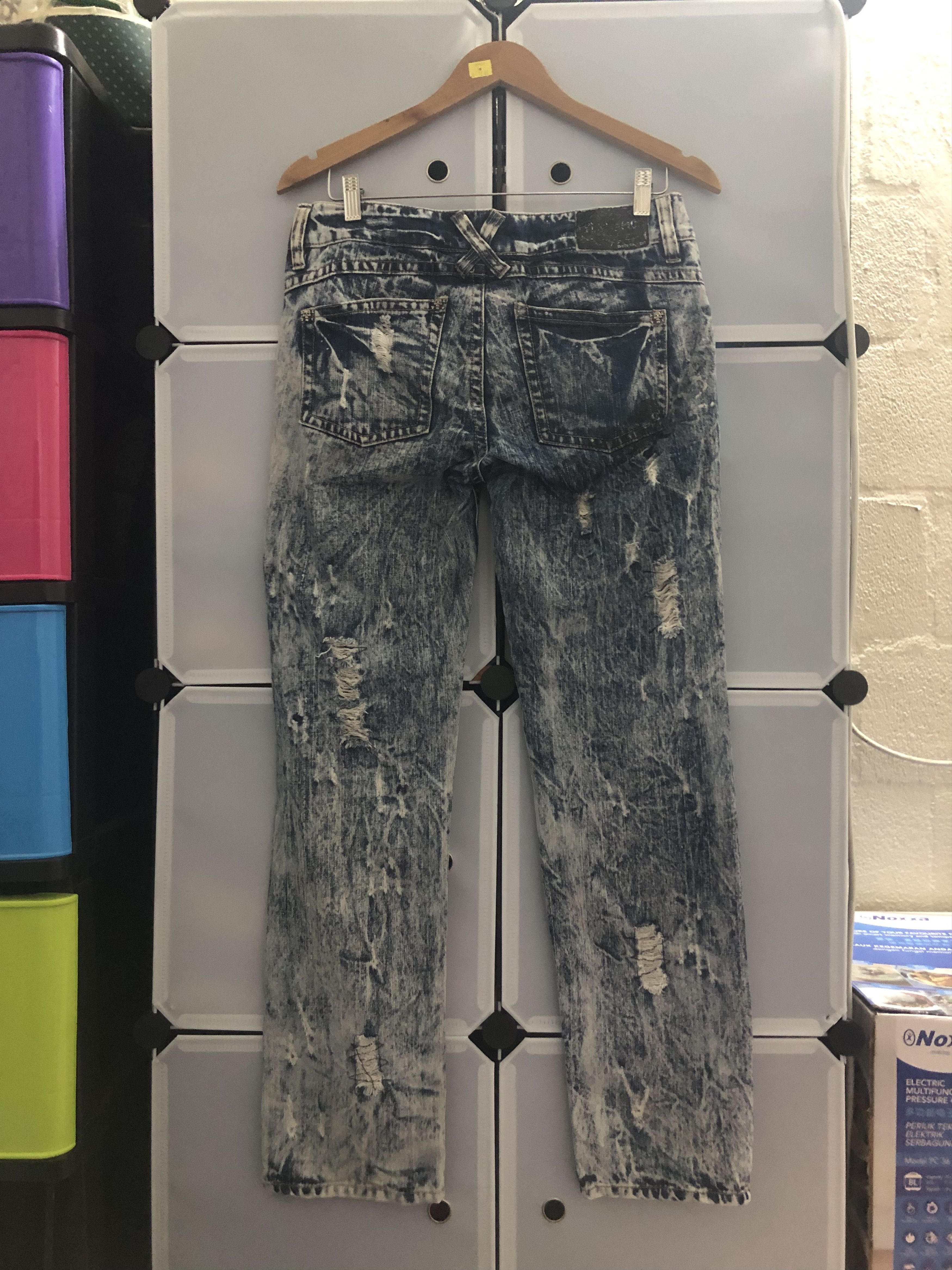 Japanese Brand × Seditionaries Vestiamo Acid Wash Short Rise Patchwork Denim Pants Size US 32 / EU 48 - 2 Thumbnail