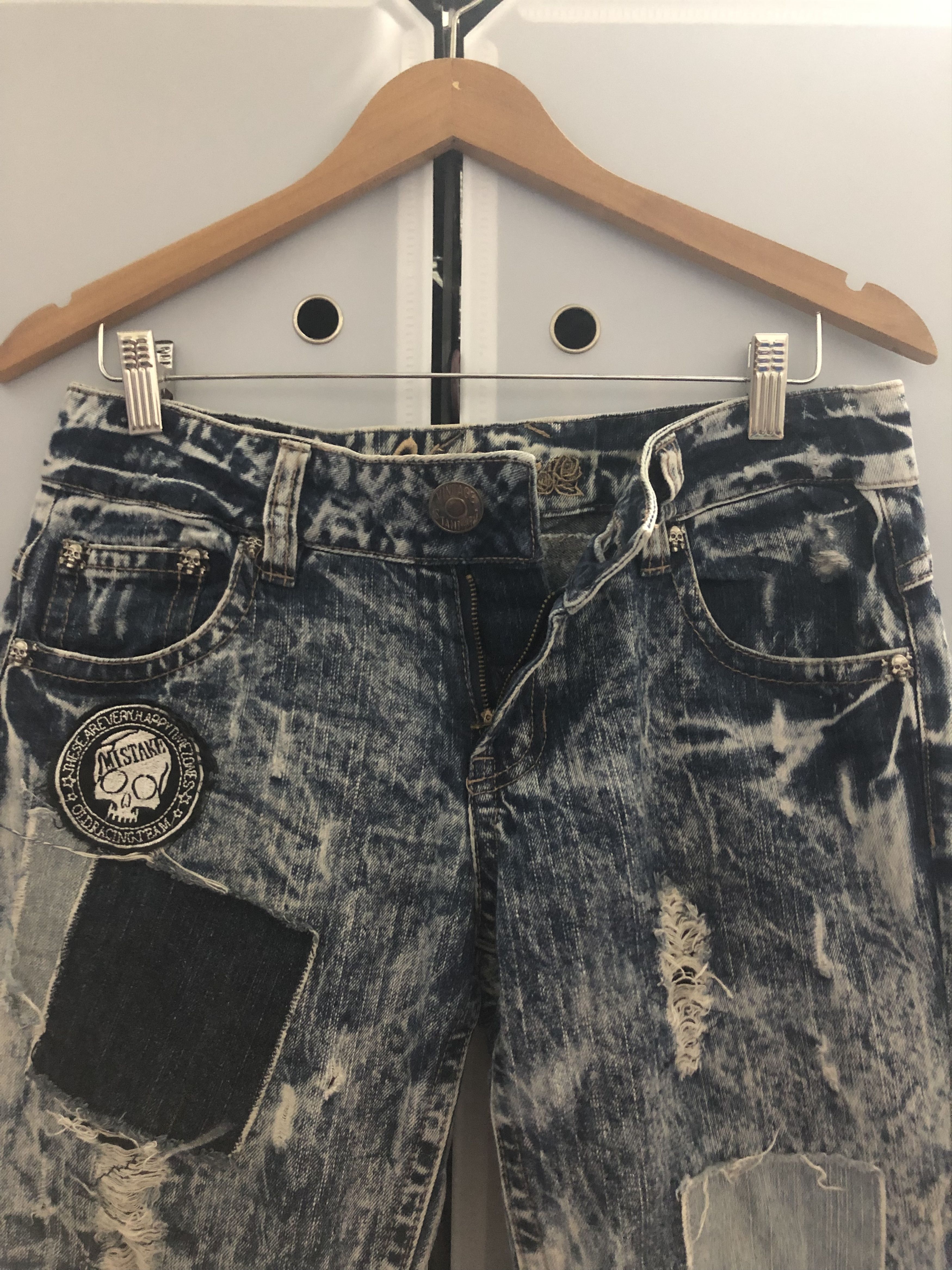 Japanese Brand × Seditionaries Vestiamo Acid Wash Short Rise Patchwork Denim Pants Size US 32 / EU 48 - 5 Thumbnail