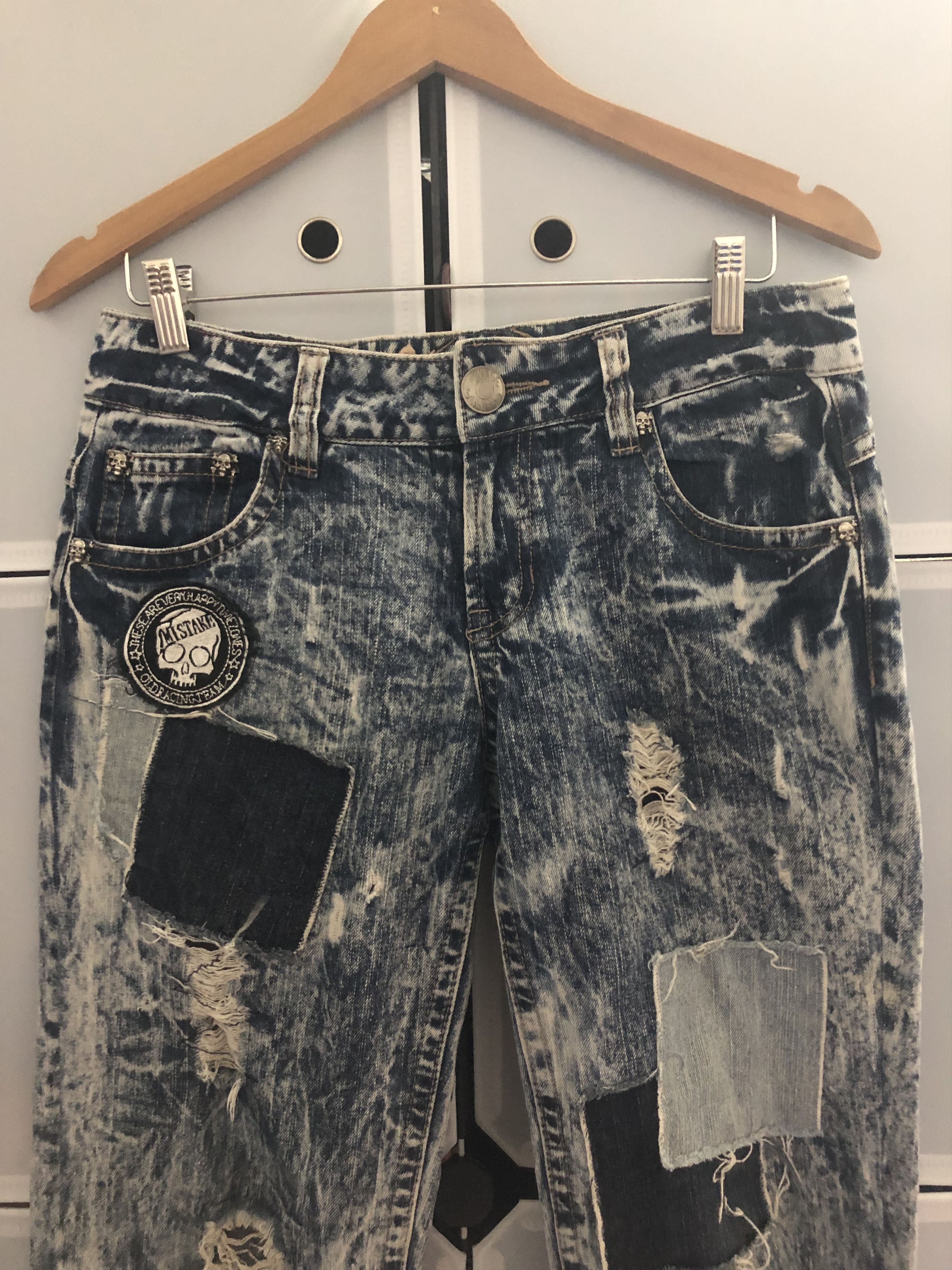 Japanese Brand × Seditionaries Vestiamo Acid Wash Short Rise Patchwork Denim Pants Size US 32 / EU 48 - 3 Thumbnail