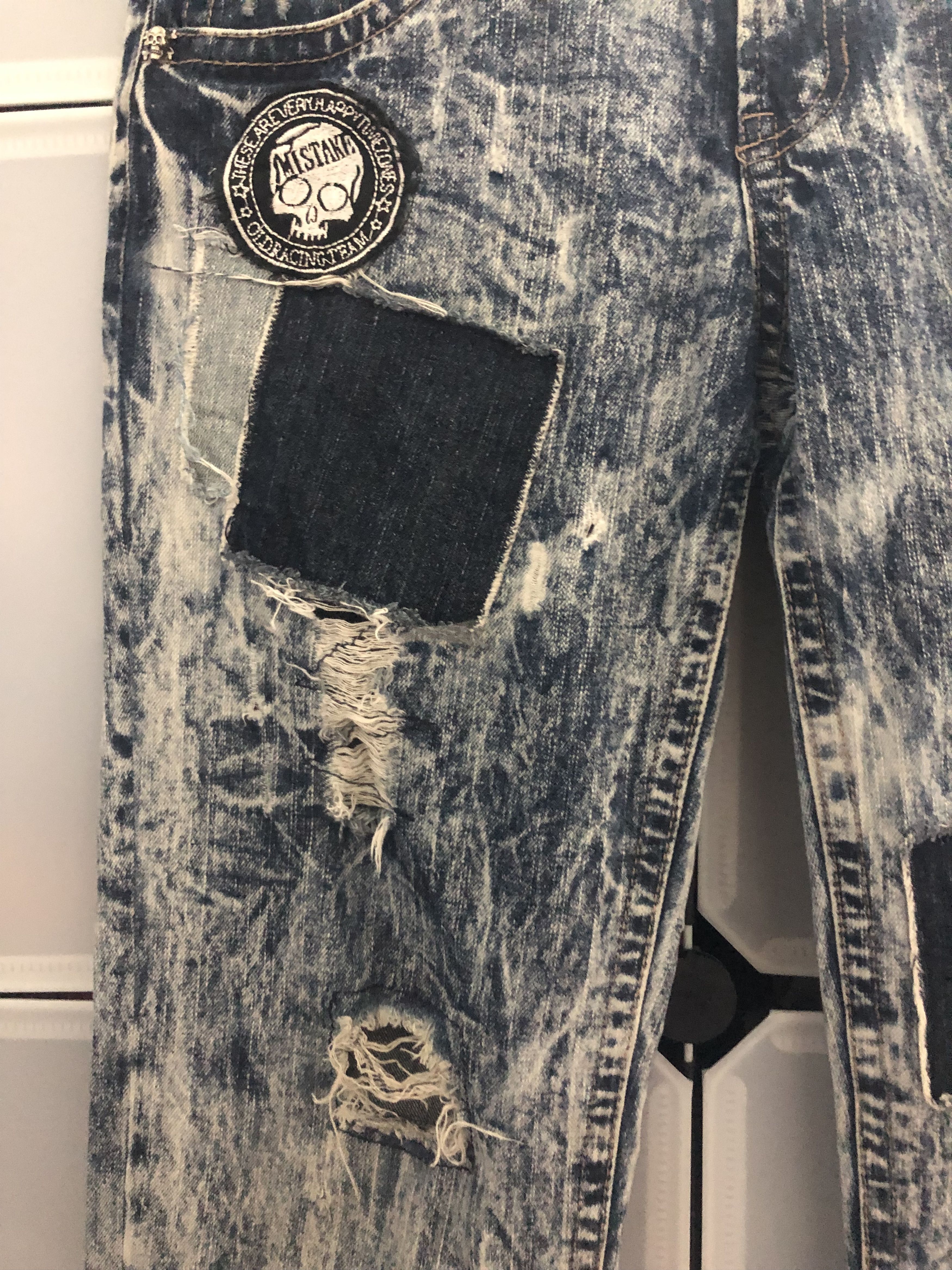 Japanese Brand × Seditionaries Vestiamo Acid Wash Short Rise Patchwork Denim Pants Size US 32 / EU 48 - 7 Thumbnail