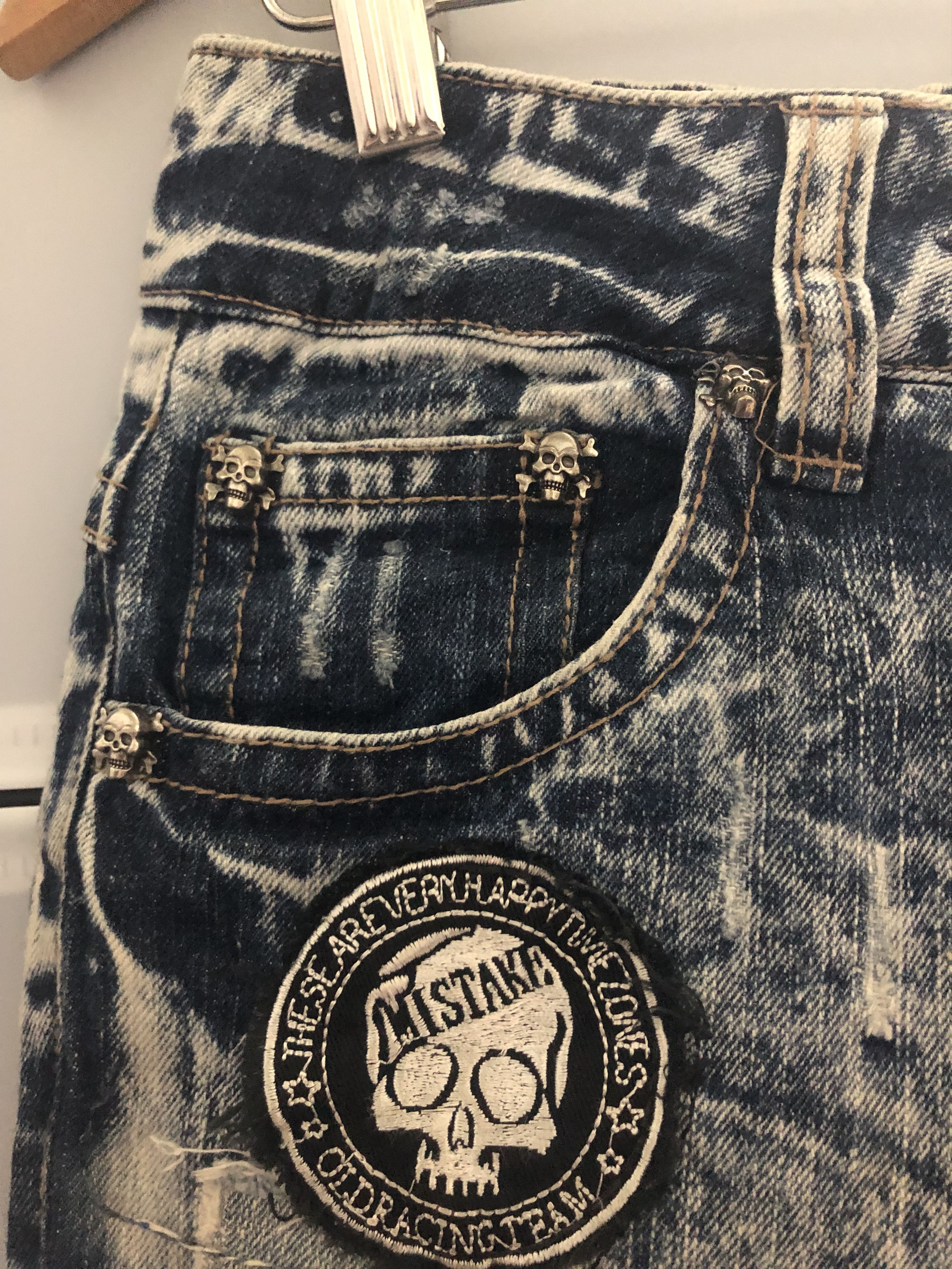 Japanese Brand × Seditionaries Vestiamo Acid Wash Short Rise Patchwork Denim Pants Size US 32 / EU 48 - 6 Thumbnail