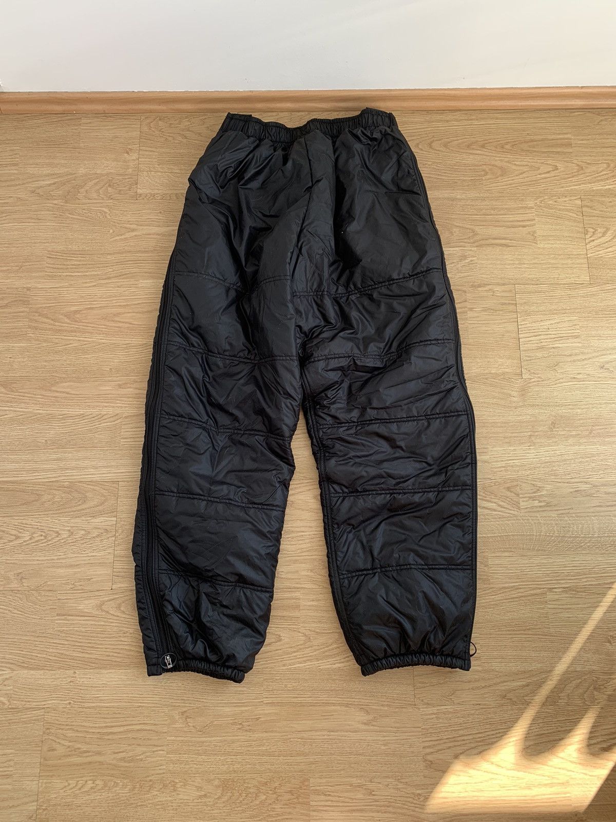 Nike × Vintage RARE Vintage 90s Nike Black Puffer Track Pants Swoosh Size US 35 - 2 Thumbnail