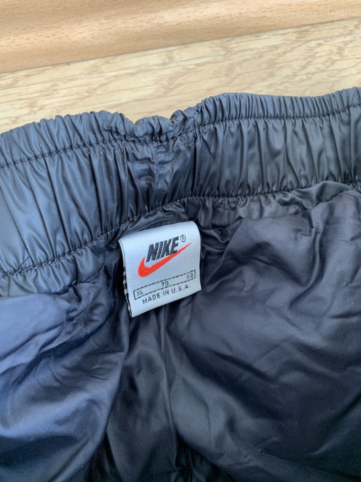 Nike × Vintage RARE Vintage 90s Nike Black Puffer Track Pants Swoosh Size US 35 - 6 Thumbnail