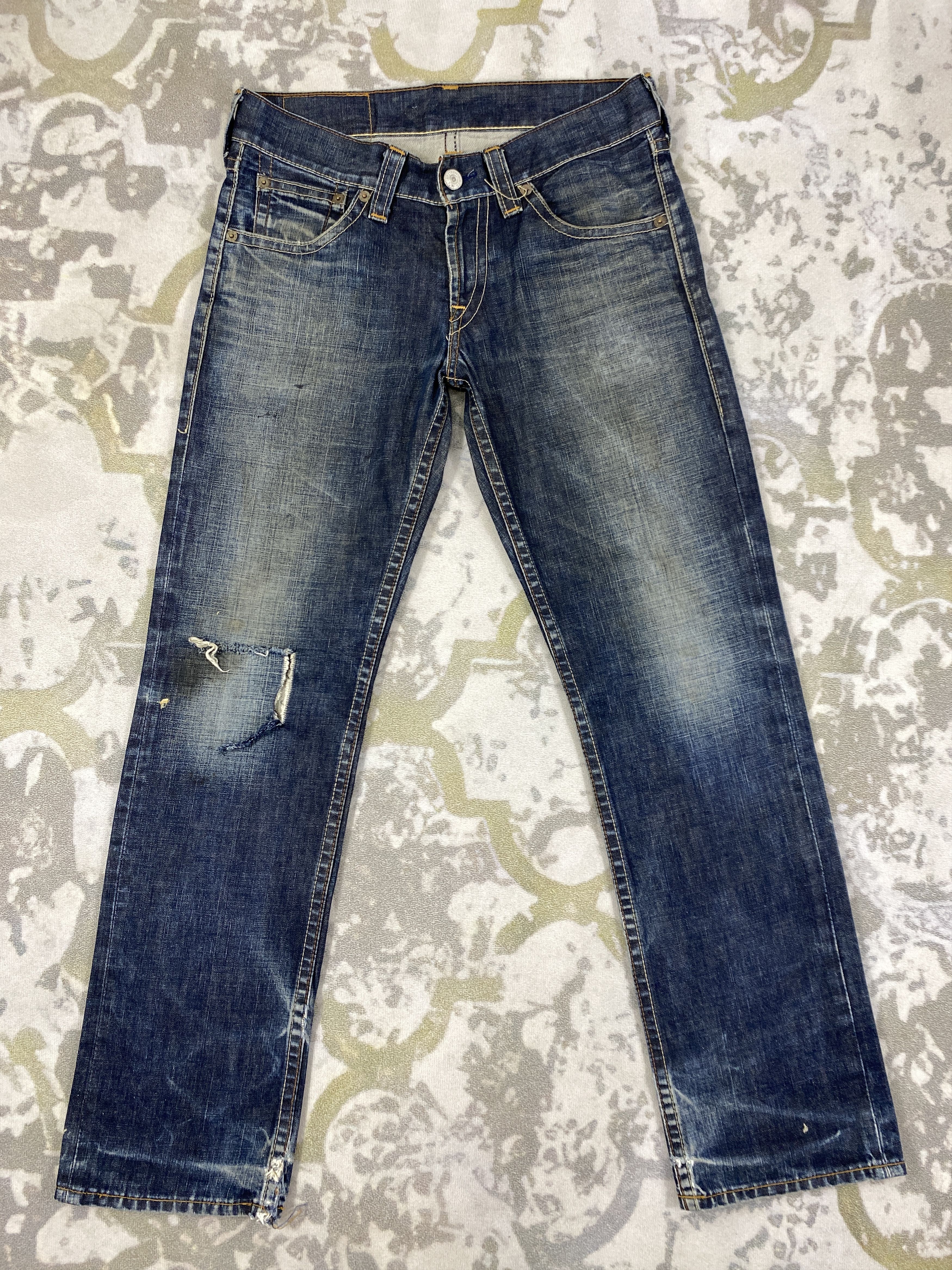 Dirty Faded Blue Denim Vintage Levis 502 Jeans 34x32- JN2825