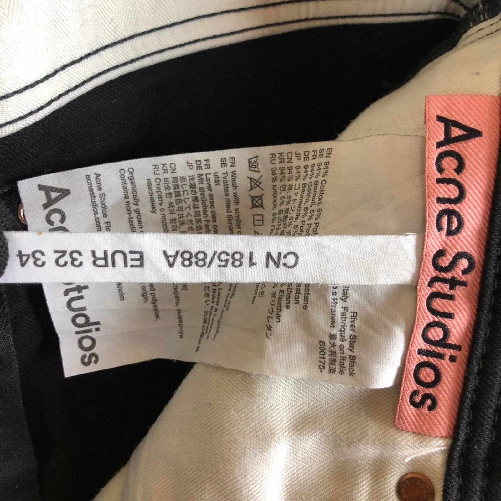 Acne Studios Acne Studios River Stay Black Jeans Size US 32 / EU 48 - 8 Thumbnail