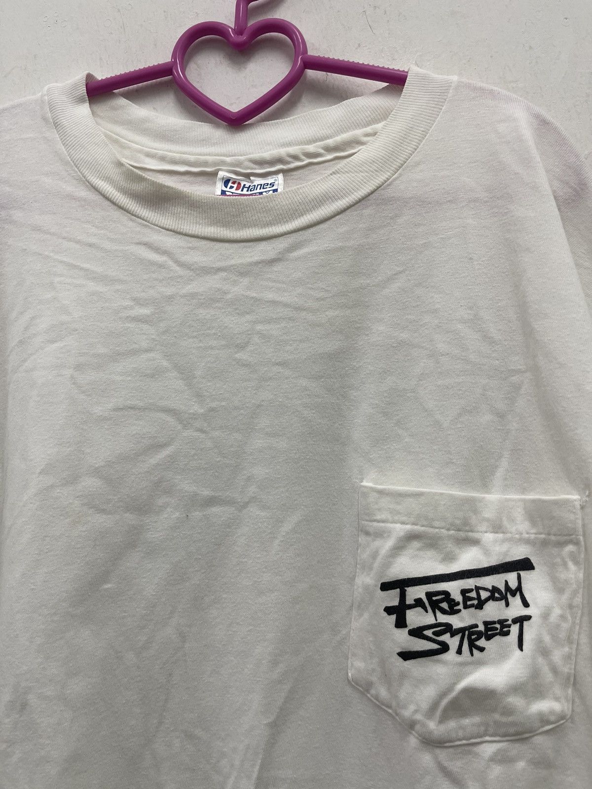 Vintage Rare 90s Vintage FREEDOM STREET Taxi Poem Thrashed Tee Size US L / EU 52-54 / 3 - 4 Thumbnail