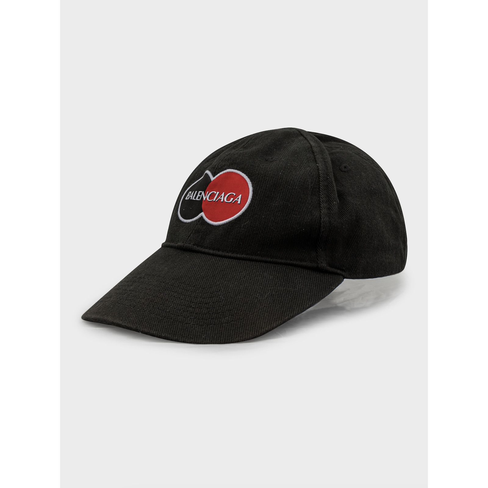 image of Balenciaga Mastercard Logo Hat in Black, Men's