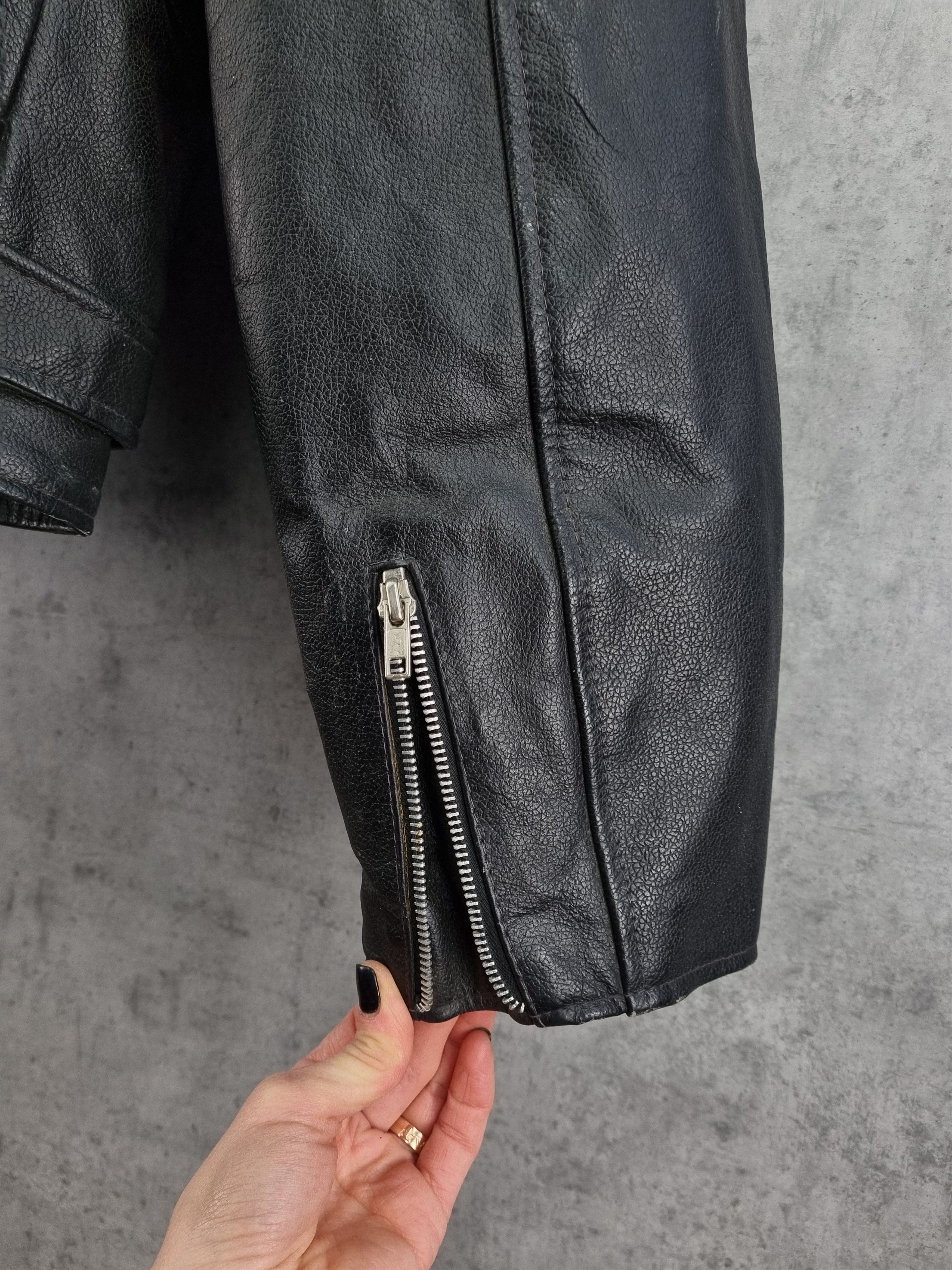 Genuine Leather × Leather × Vintage 90s Vintage Leather Biker Jacket Size US XL / EU 56 / 4 - 17 Thumbnail