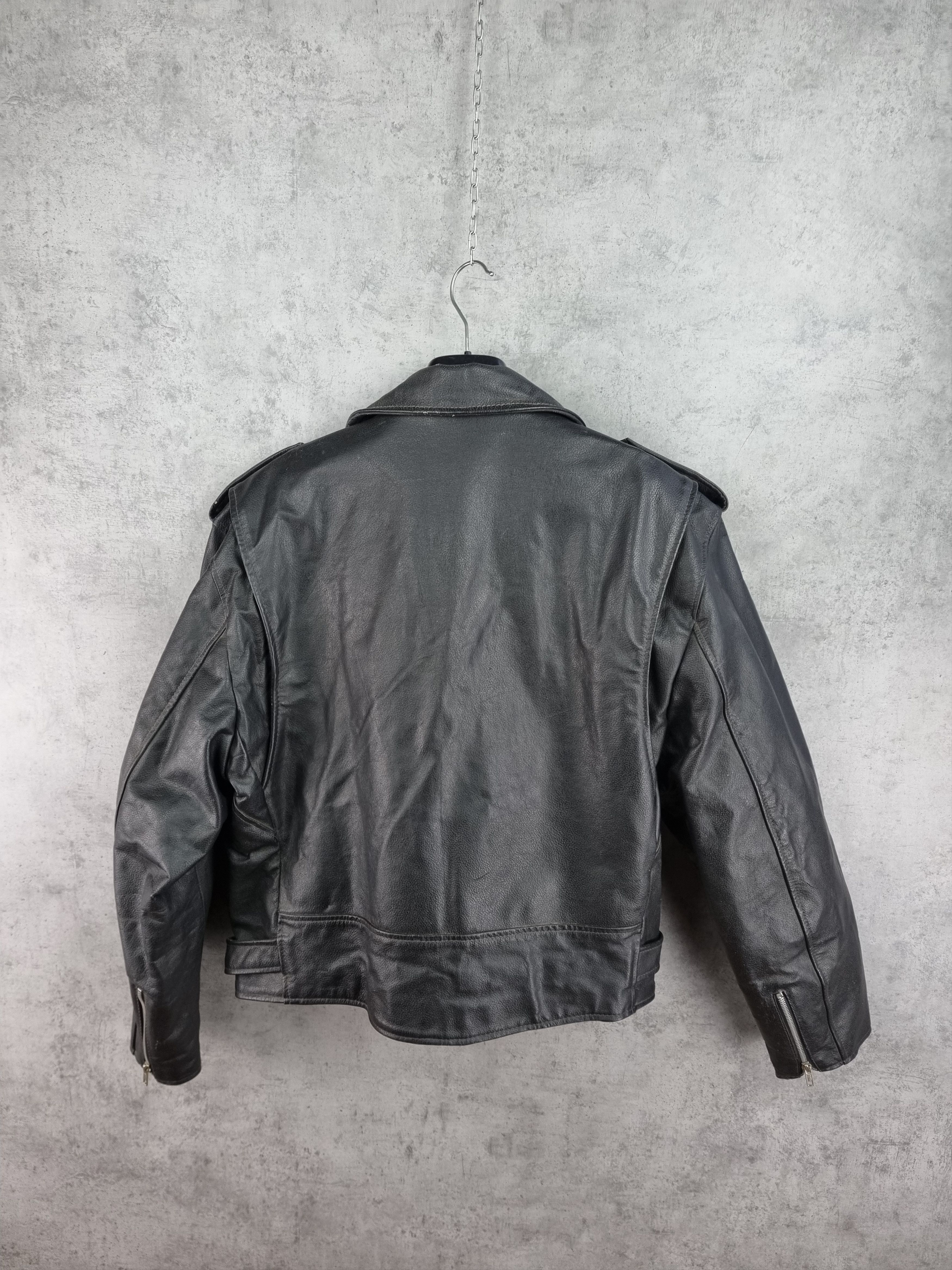 Genuine Leather × Leather × Vintage 90s Vintage Leather Biker Jacket Size US XL / EU 56 / 4 - 9 Thumbnail