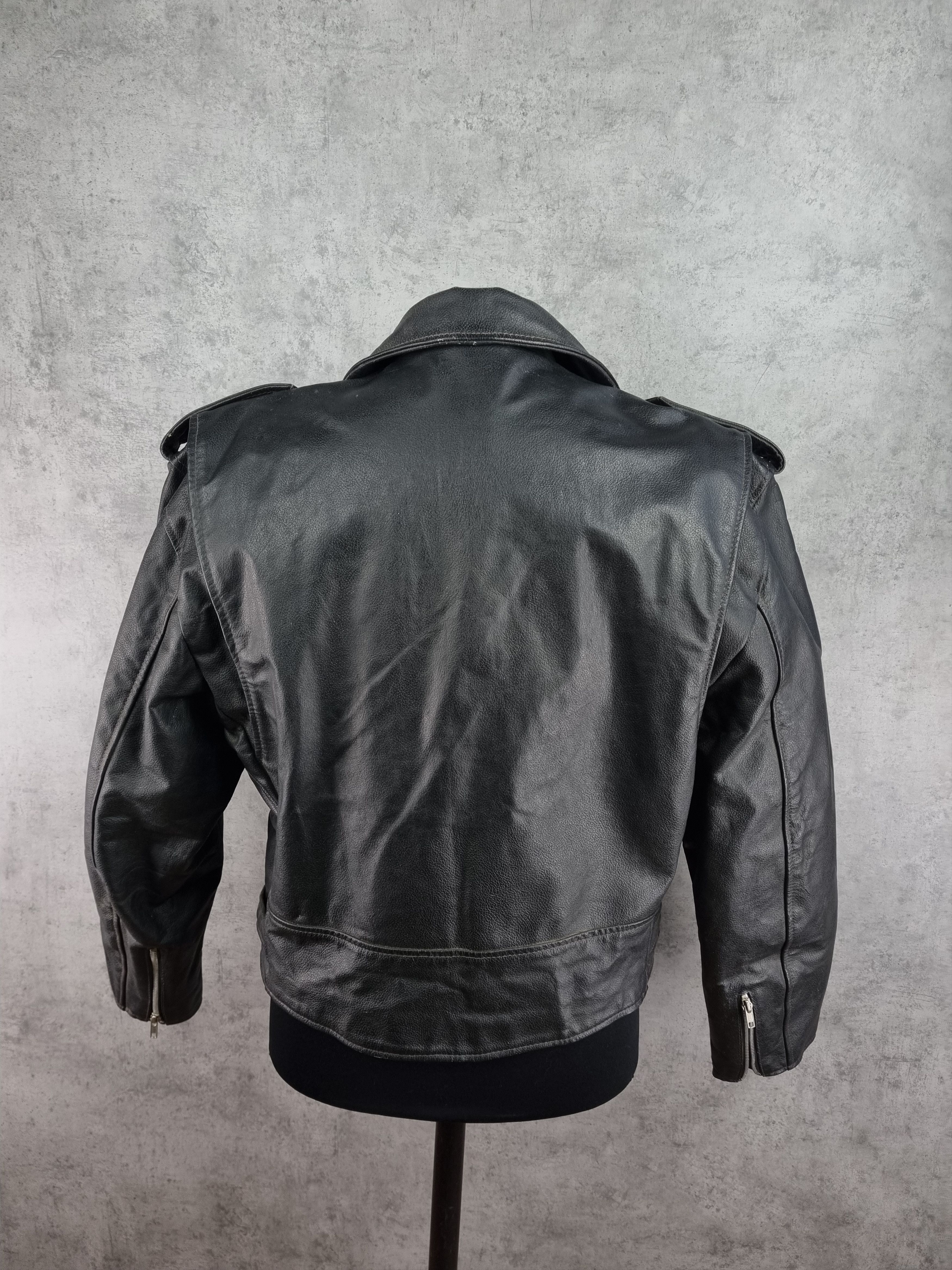 Genuine Leather × Leather × Vintage 90s Vintage Leather Biker Jacket Size US XL / EU 56 / 4 - 7 Thumbnail