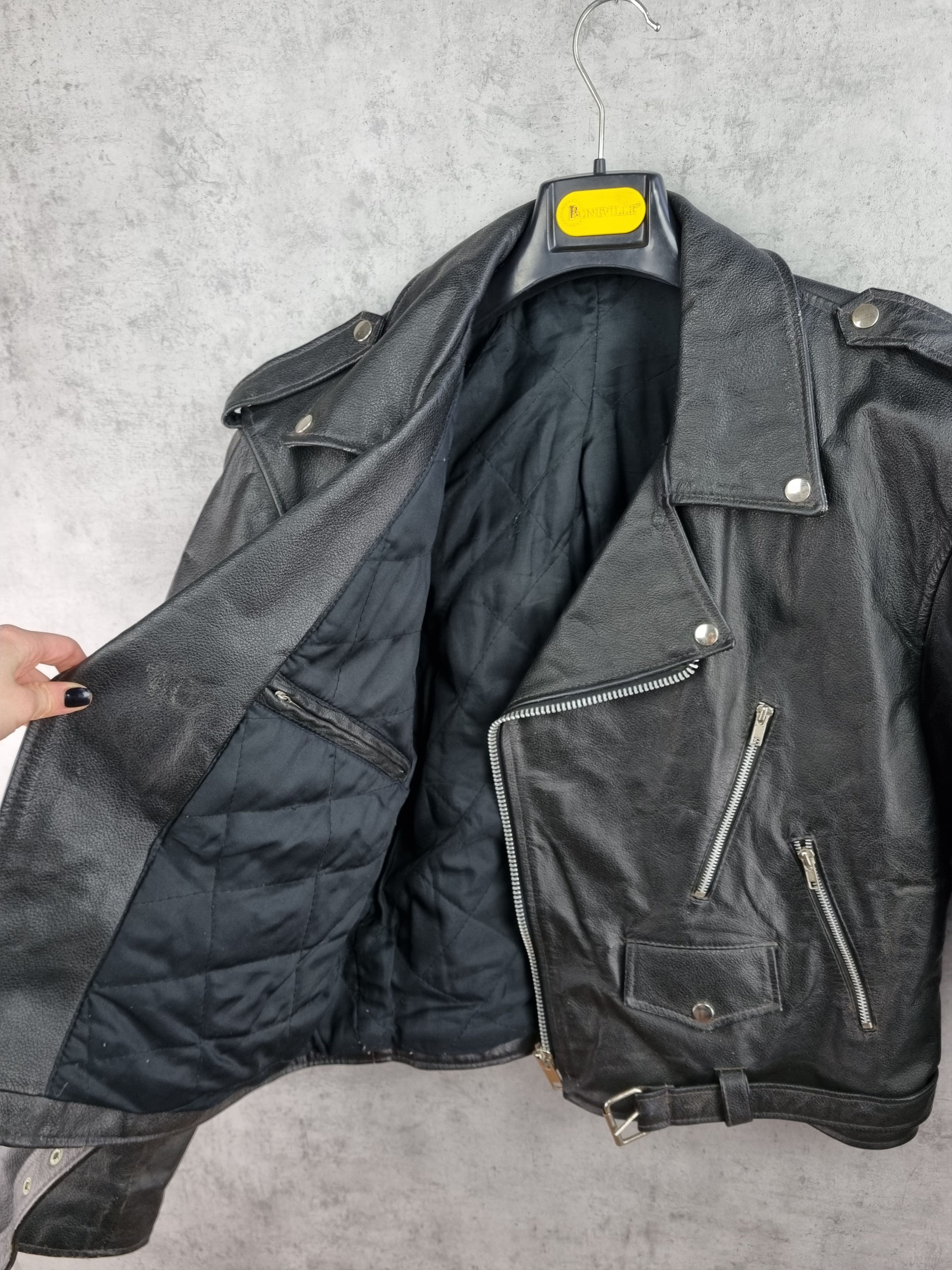 Genuine Leather × Leather × Vintage 90s Vintage Leather Biker Jacket Size US XL / EU 56 / 4 - 11 Thumbnail