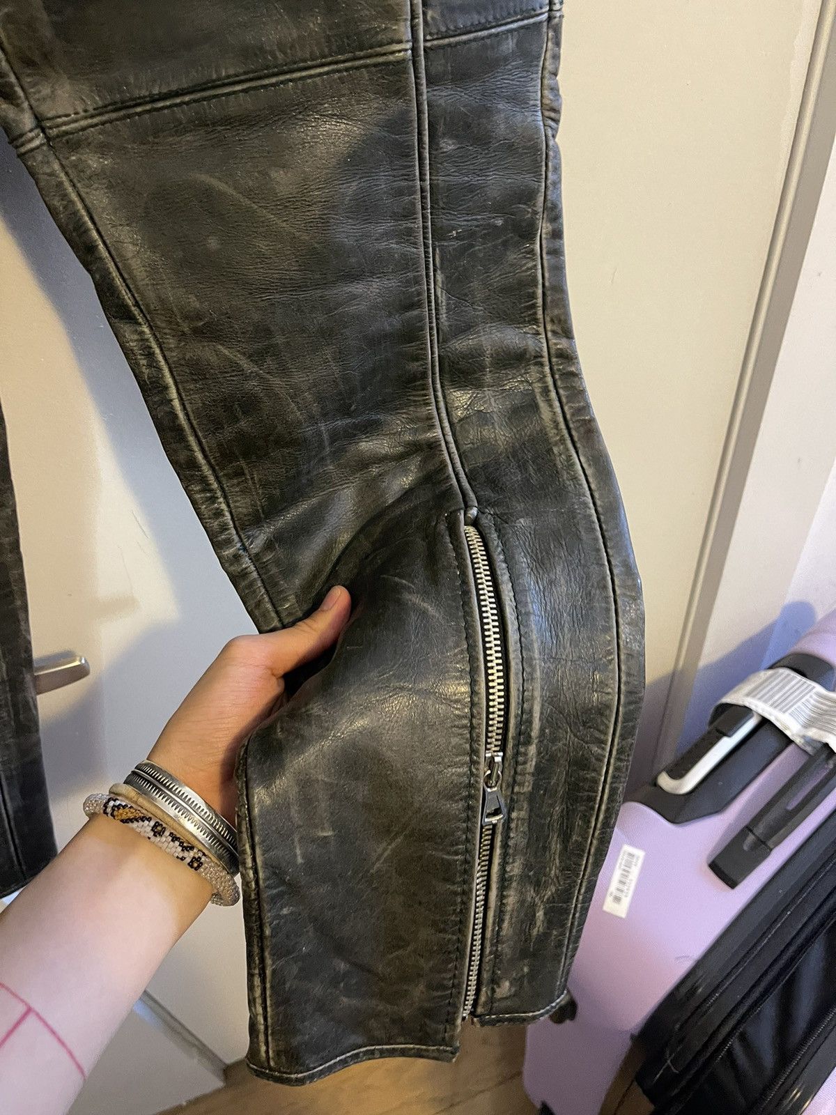 Jean Paul Gaultier Jean Paul Gaultier moto padded hip knee pad leather pants Size 30" / US 8 / IT 44 - 8 Thumbnail
