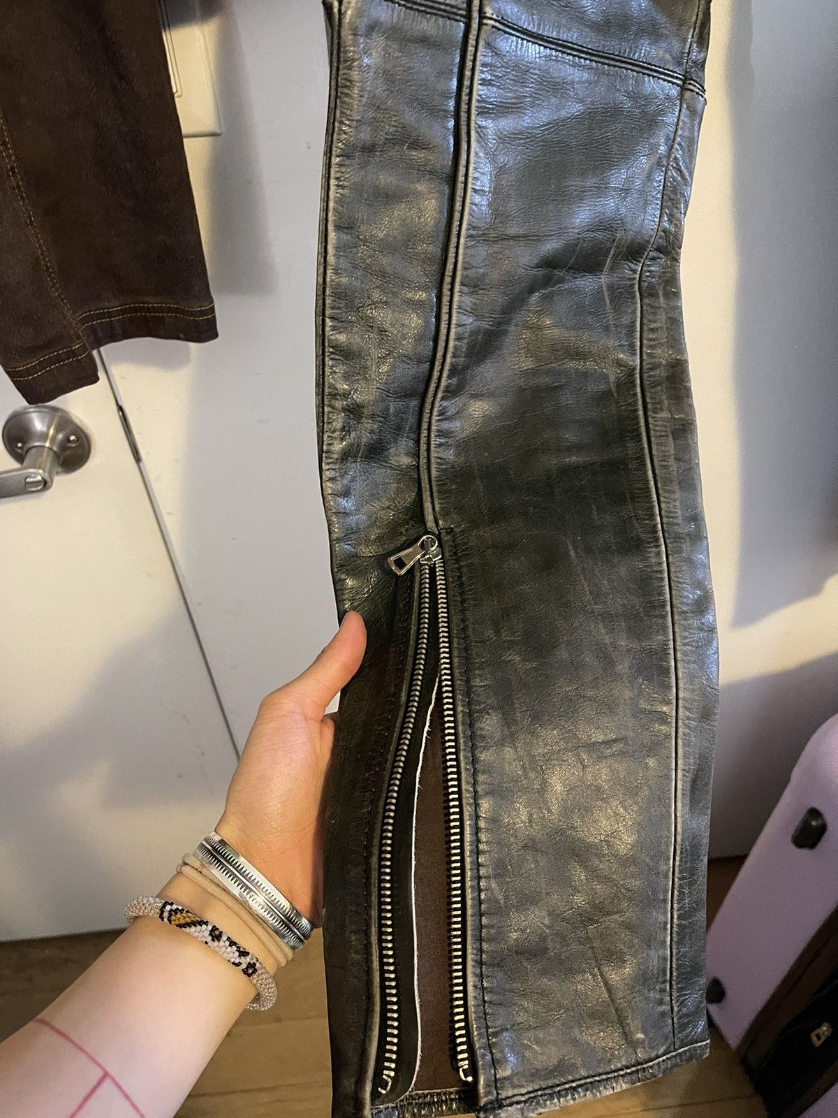 Jean Paul Gaultier Jean Paul Gaultier moto padded hip knee pad leather pants Size 30" / US 8 / IT 44 - 7 Thumbnail