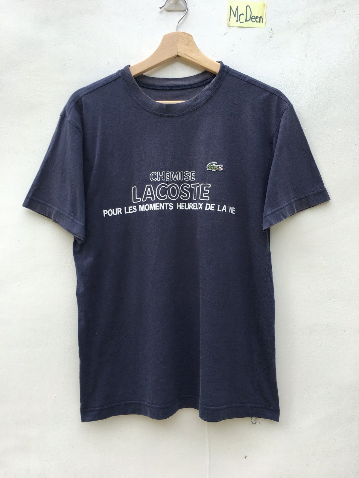 image of Chemise Lacoste Vintage T Shirt in Blue, Men's (Size Small)