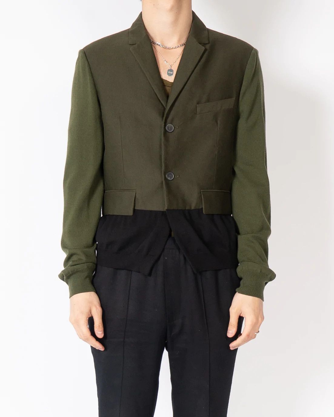 Haider Ackermann SS20 Green Knitted Hem Blazer Size 48R - 2 Thumbnail