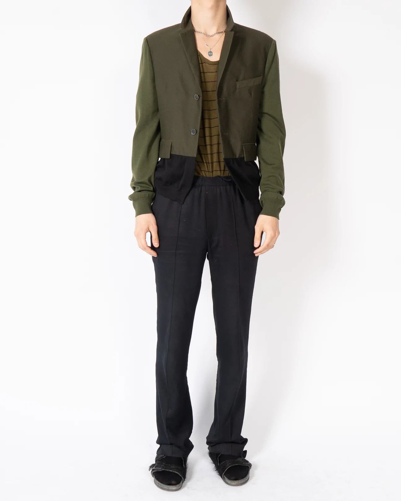 Haider Ackermann SS20 Green Knitted Hem Blazer Size 48R - 3 Thumbnail