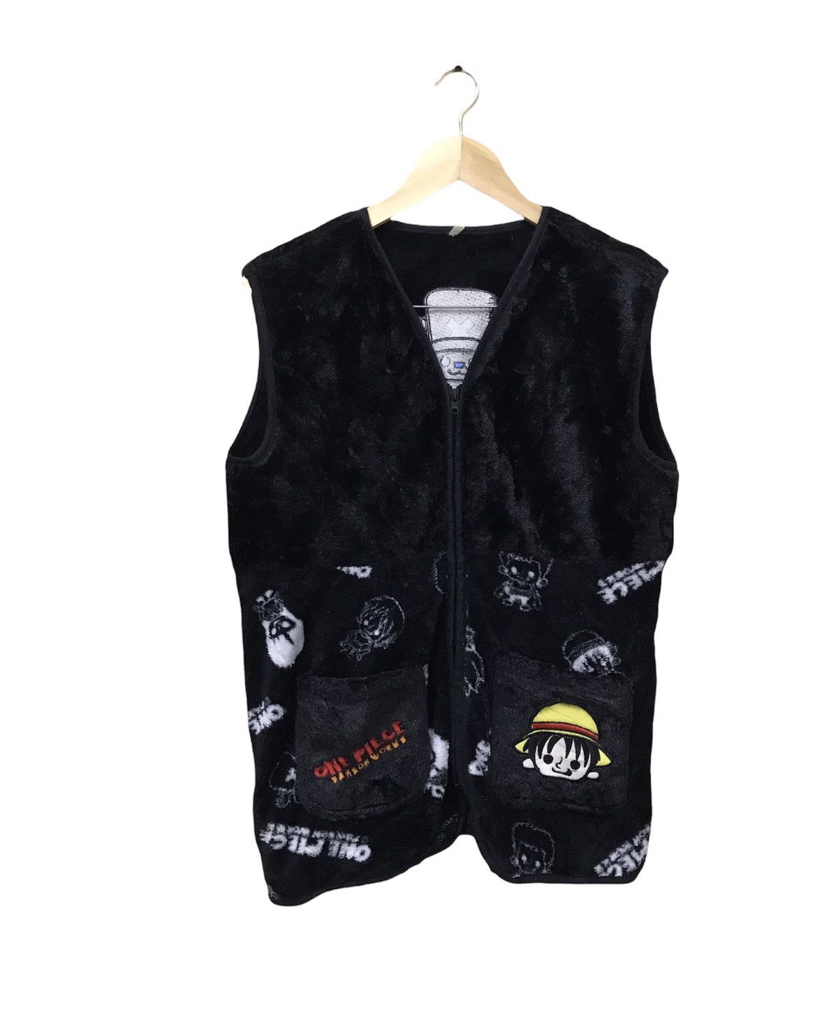 Anime Vintage One Piece Embroidery Fleece Vest Jacket Size US L / EU 52-54 / 3 - 1 Thumbnail
