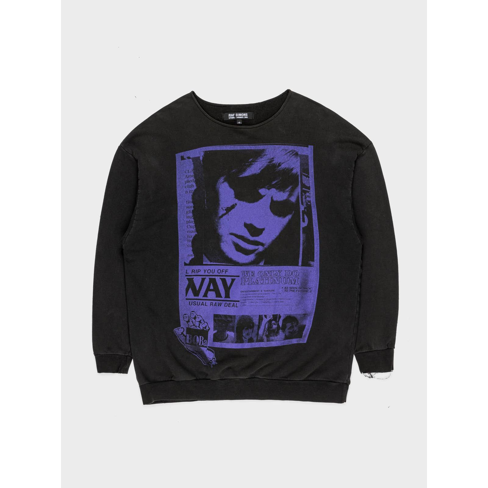 image of Raf Simons 'consumed' Collage Crewneck in Black, Men's (Size Small)