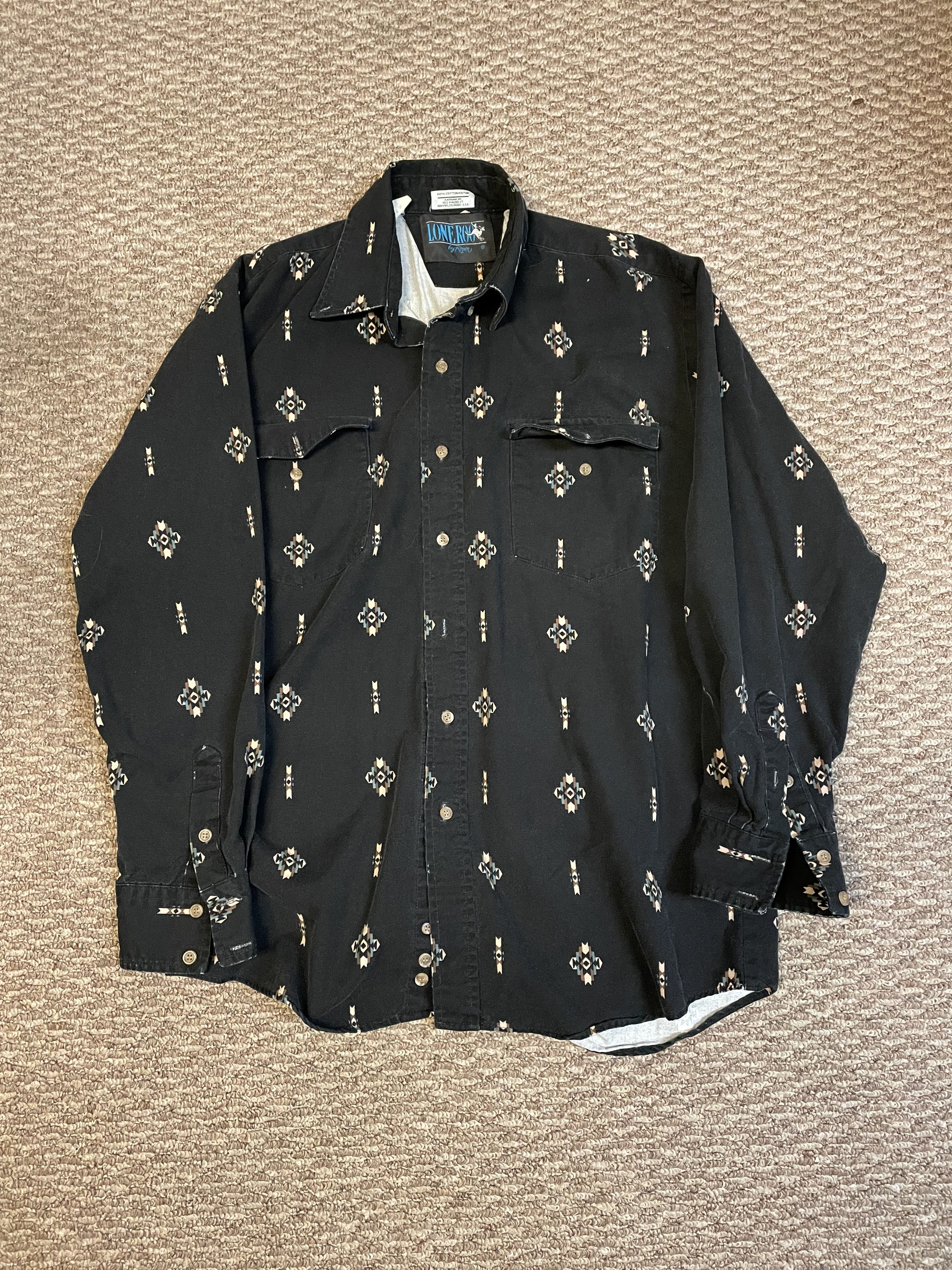 Vintage Loneroo L/S Aztec Denim