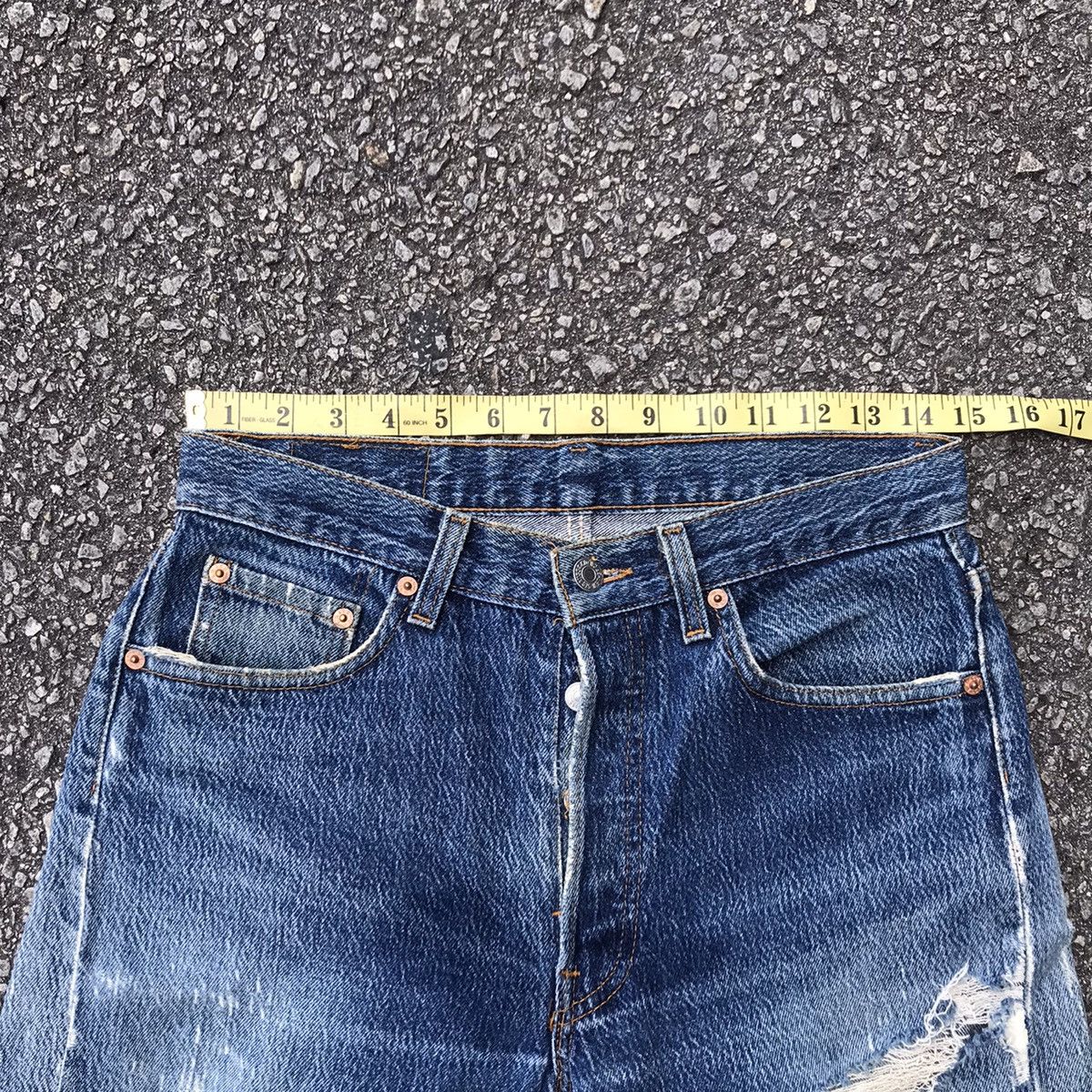Levi's Vintage Levis 501 Stone Wash Thrashed Jeans Grunge Size US 30 / EU 46 - 19 Thumbnail
