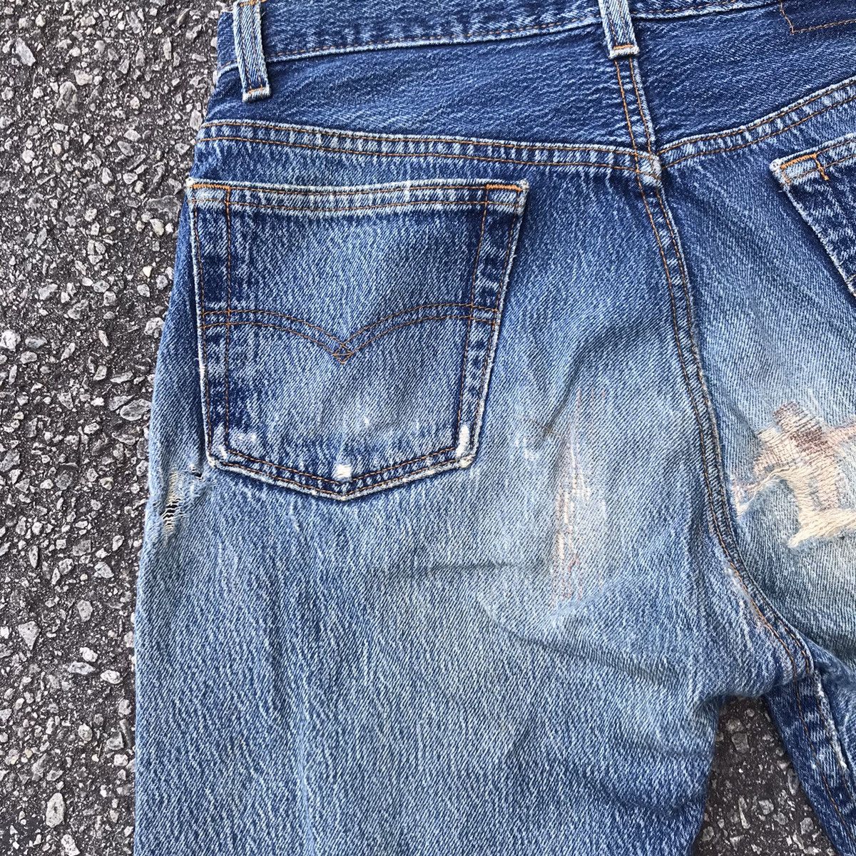Levi's Vintage Levis 501 Stone Wash Thrashed Jeans Grunge Size US 30 / EU 46 - 11 Thumbnail