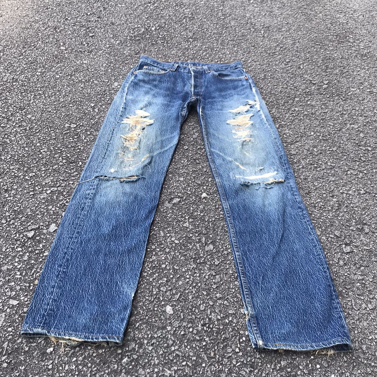 Levi's Vintage Levis 501 Stone Wash Thrashed Jeans Grunge Size US 30 / EU 46 - 24 Thumbnail