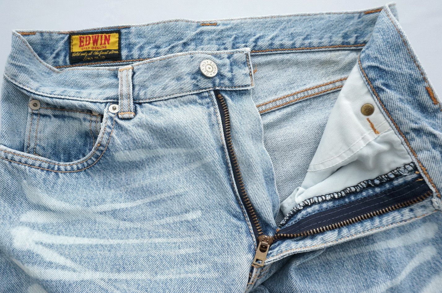 Edwin Vtg 90s EDWIN Lightwash Dope Bleached High Waisted Jeans Size US 30 / EU 46 - 9 Thumbnail