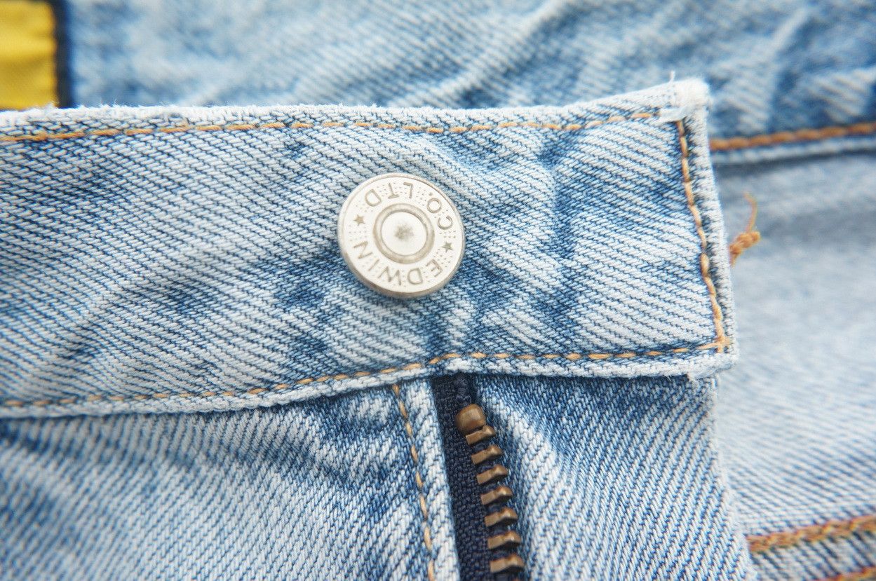 Edwin Vtg 90s EDWIN Lightwash Dope Bleached High Waisted Jeans Size US 30 / EU 46 - 19 Thumbnail