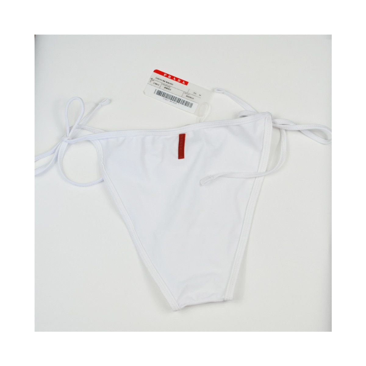 Prada PRADA Bikini Beachwear Red Tab Nylon White Size M Size ONE SIZE - 8 Thumbnail