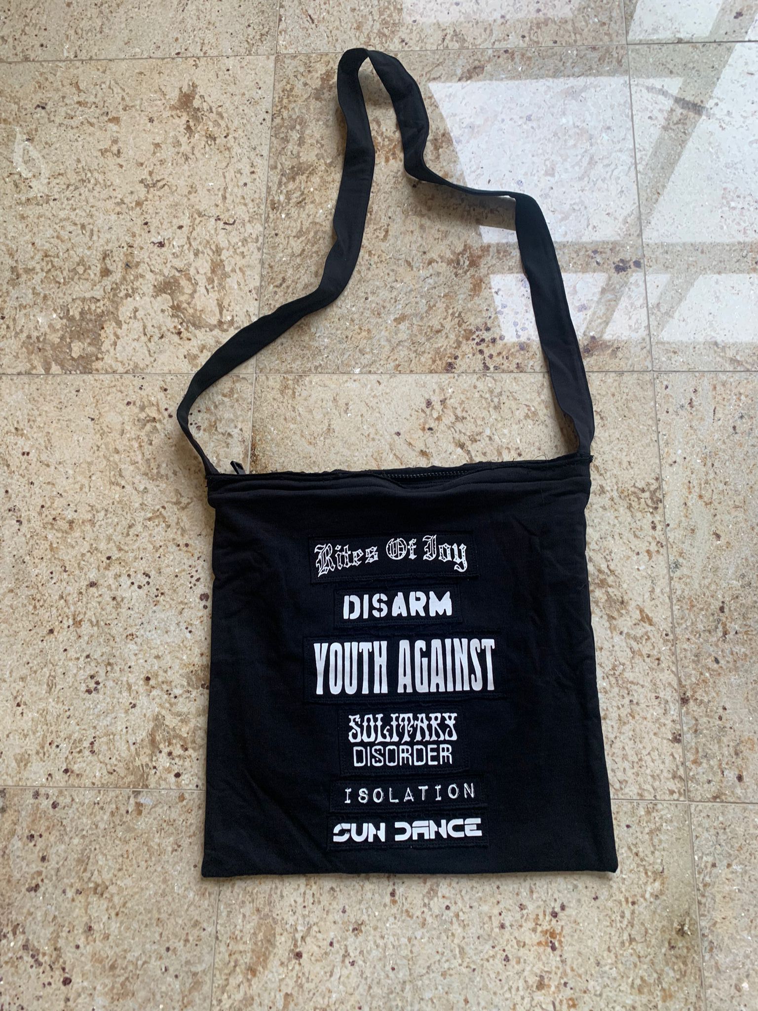 Raf Simons Disarm Youth Against Sling Messenger Bag in Black Size ONE SIZE - 1 Thumbnail