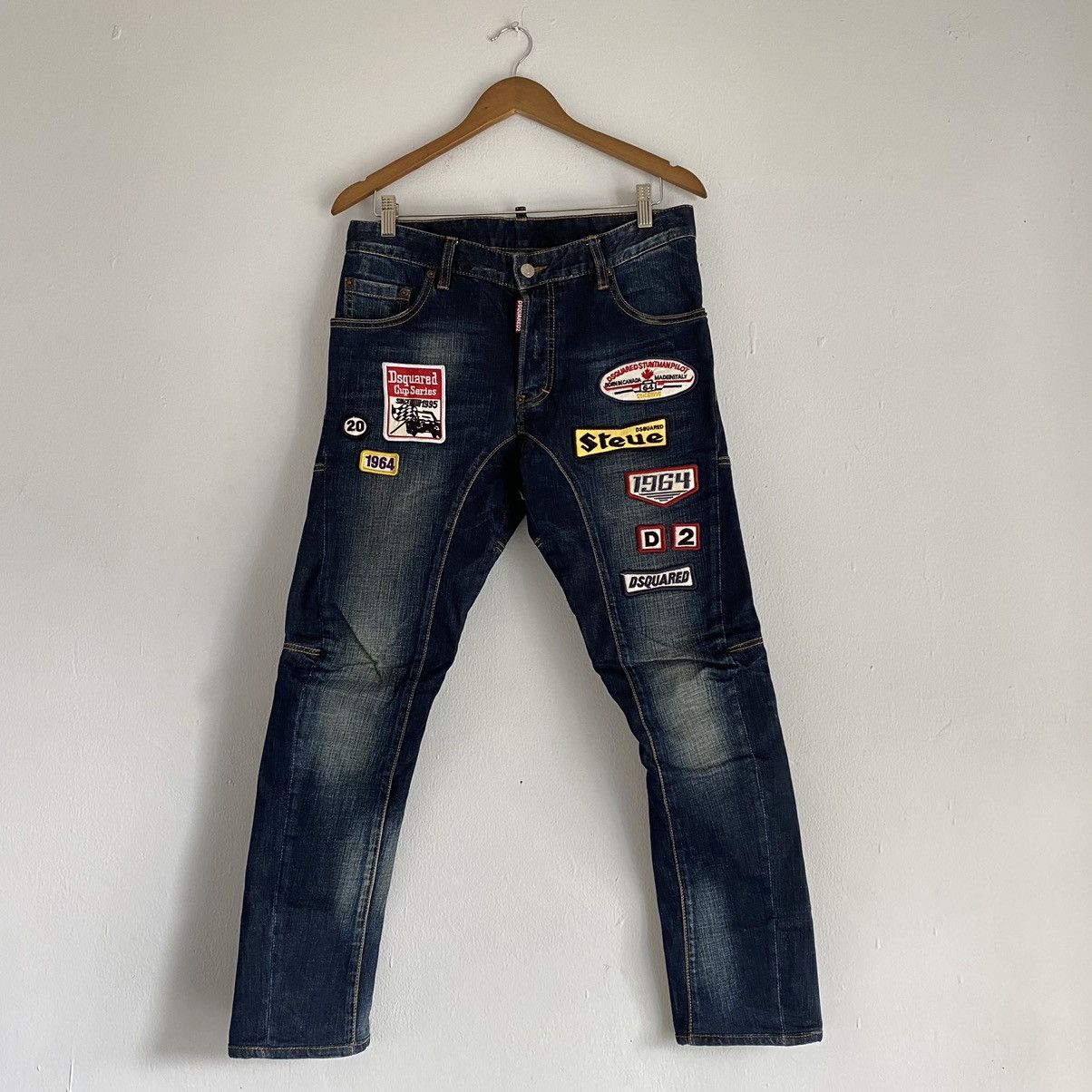 image of Dsquared2 Steve Mcqueen Biker Jeans in Denim, Men's (Size 32)