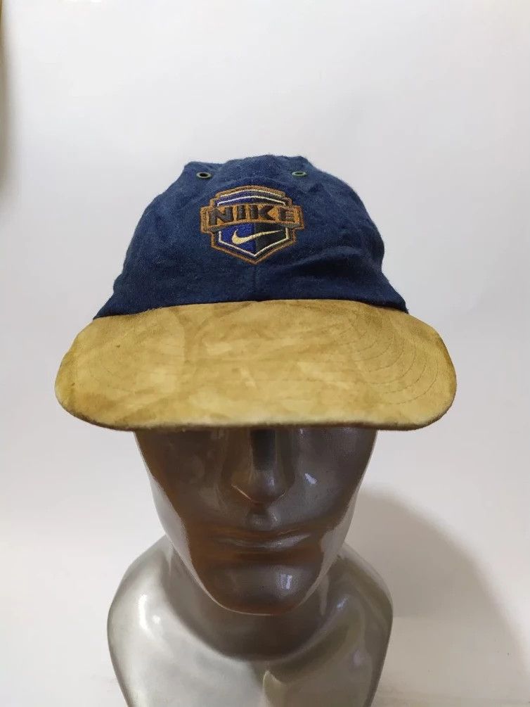 Nike × Vintage 🔥Vintage NIKE Embroidery big Logo Wool & Leather hats Size ONE SIZE - 1 Thumbnail