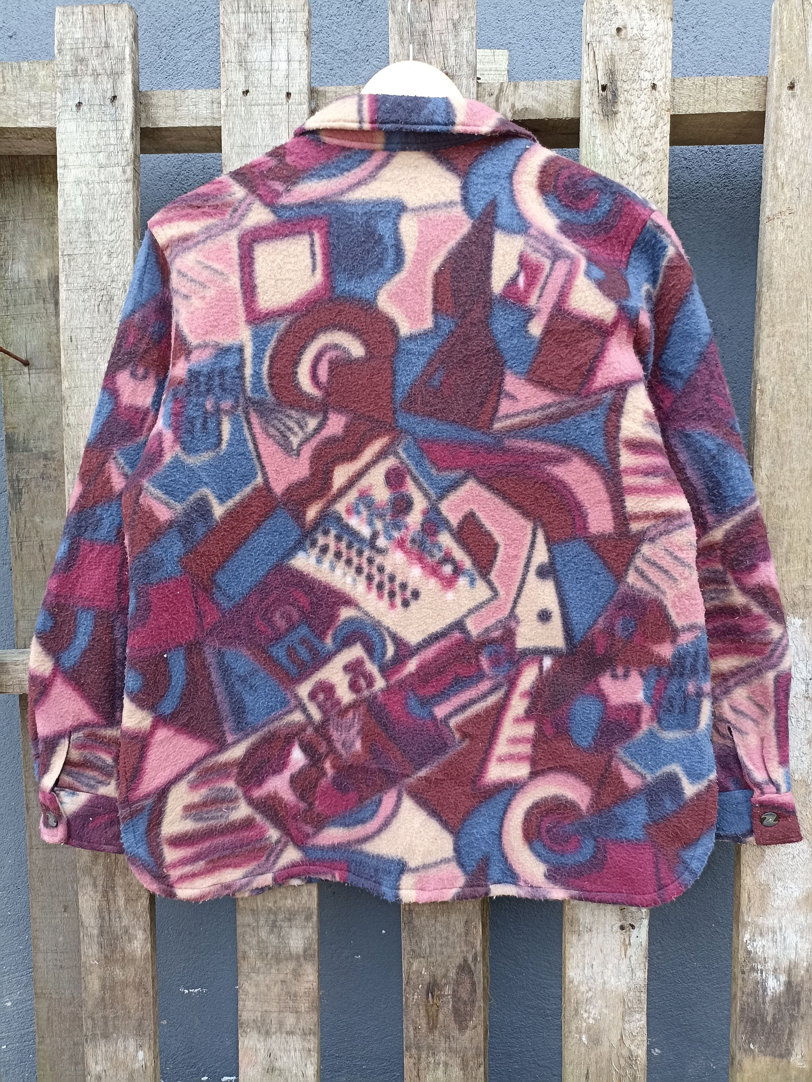 Other × Vintage Unknown Brand Art Full Print Fleece Button Up Size US S / EU 44-46 / 1 - 2 Thumbnail