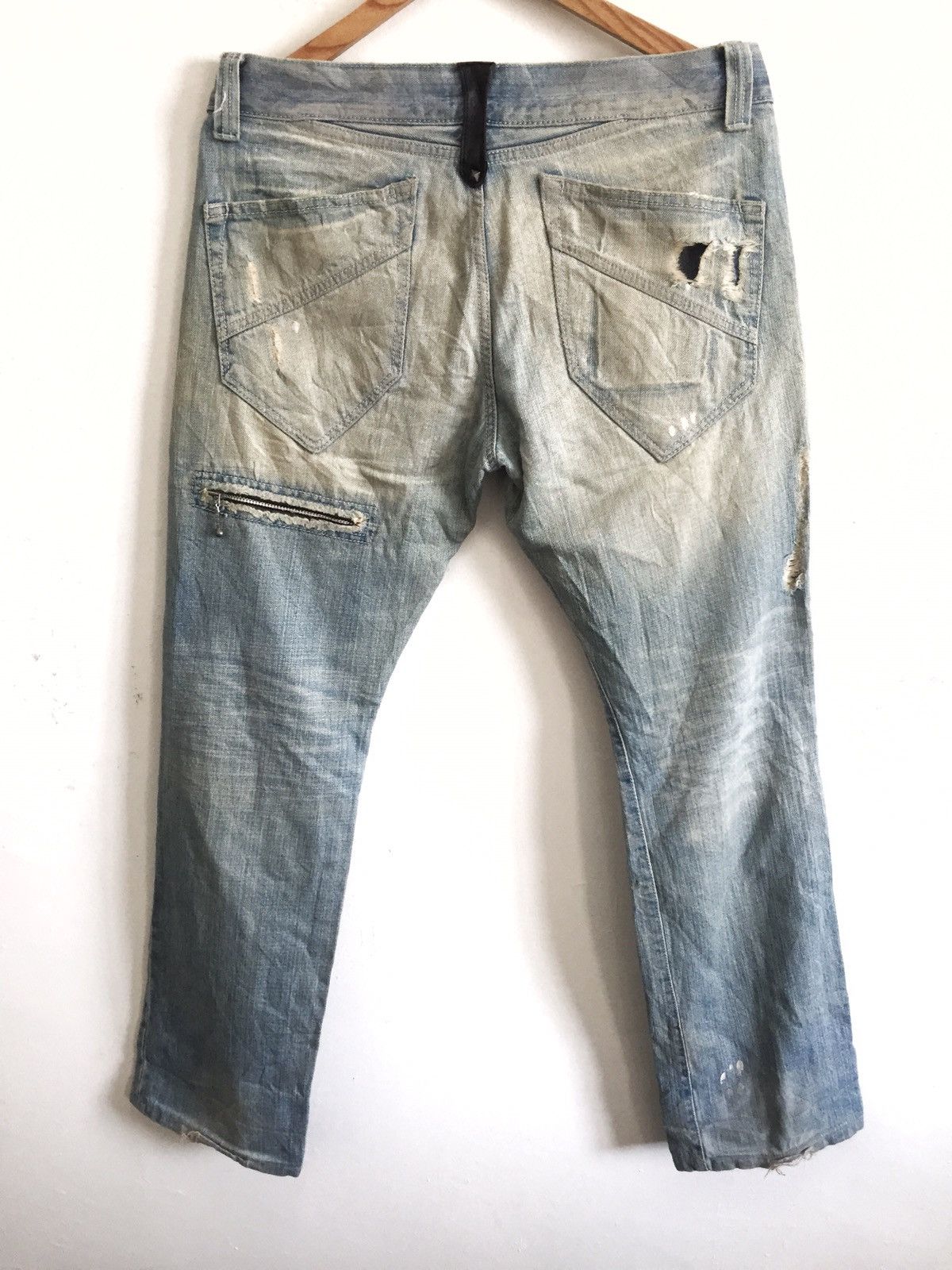 Boycott Boycott 🇯🇵 Beauty Faded Ripped Distressed Denim Size US 34 / EU 50 - 3 Thumbnail