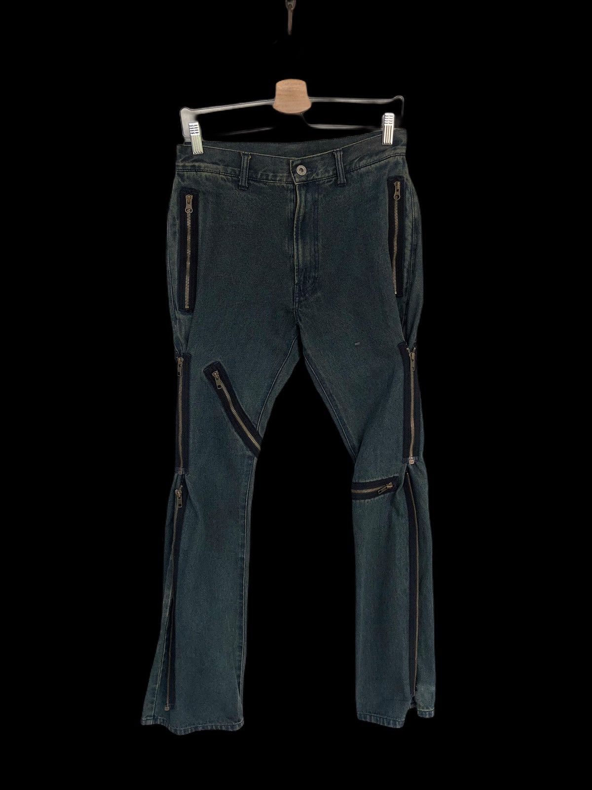 A.F.F.A. PPFM 🇯🇵 Multi Zipper Bondage Denim Seditionaries Size US 29 - 1 Thumbnail