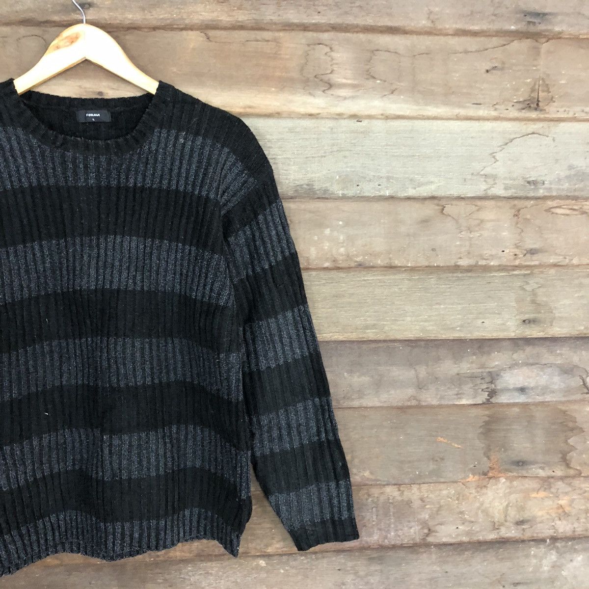 Vintage Foravi Stripe black Knitwear sweatshirt #5517 Size US L / EU 52-54 / 3 - 5 Thumbnail