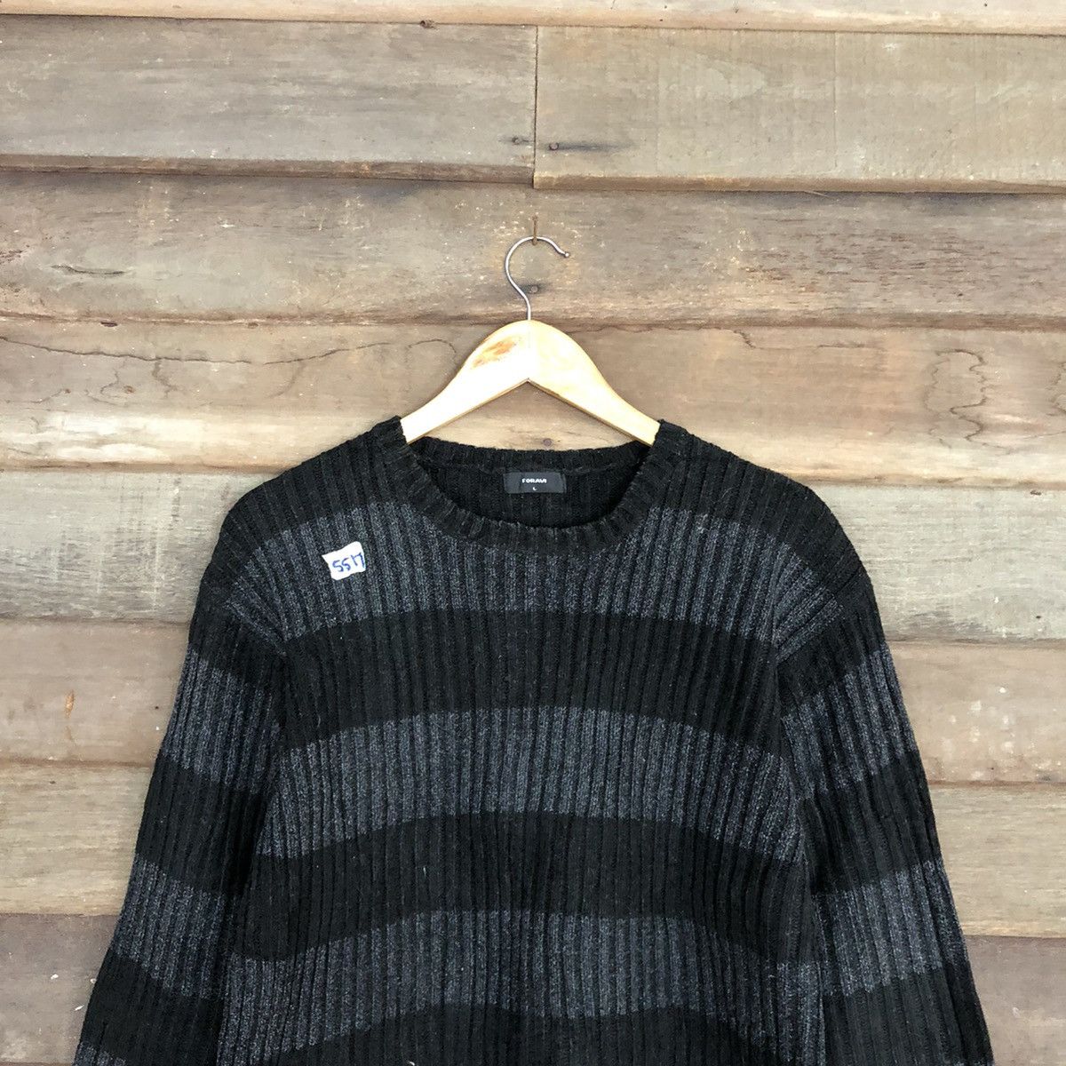 Vintage Foravi Stripe black Knitwear sweatshirt #5517 Size US L / EU 52-54 / 3 - 9 Thumbnail