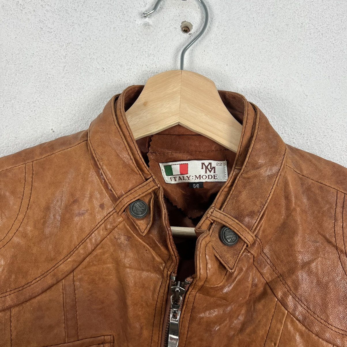 Vintage VINTAGE ITALIA : MODE MM CROPPED LEATHER JACKET Size US XS / EU 42 / 0 - 7 Thumbnail
