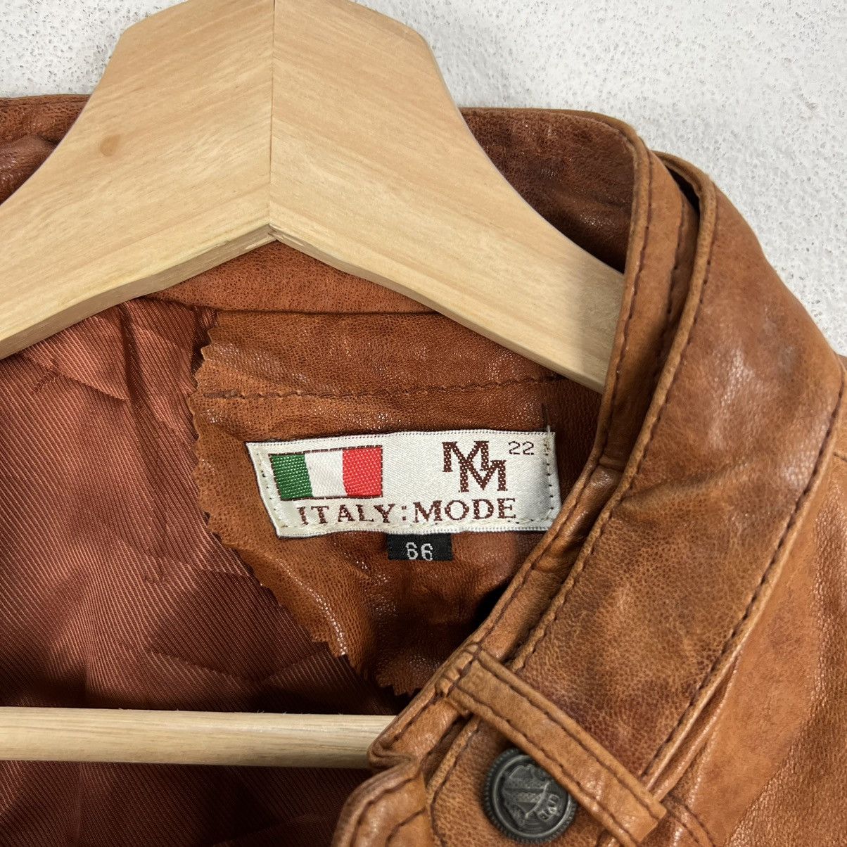 Vintage VINTAGE ITALIA : MODE MM CROPPED LEATHER JACKET Size US XS / EU 42 / 0 - 12 Thumbnail