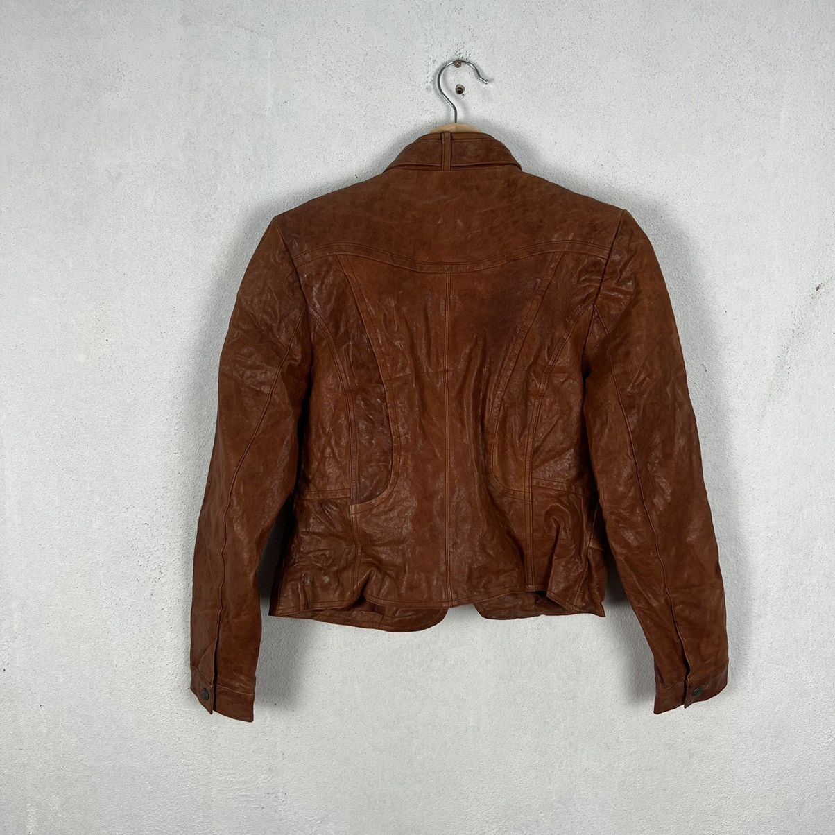 Vintage VINTAGE ITALIA : MODE MM CROPPED LEATHER JACKET Size US XS / EU 42 / 0 - 9 Thumbnail