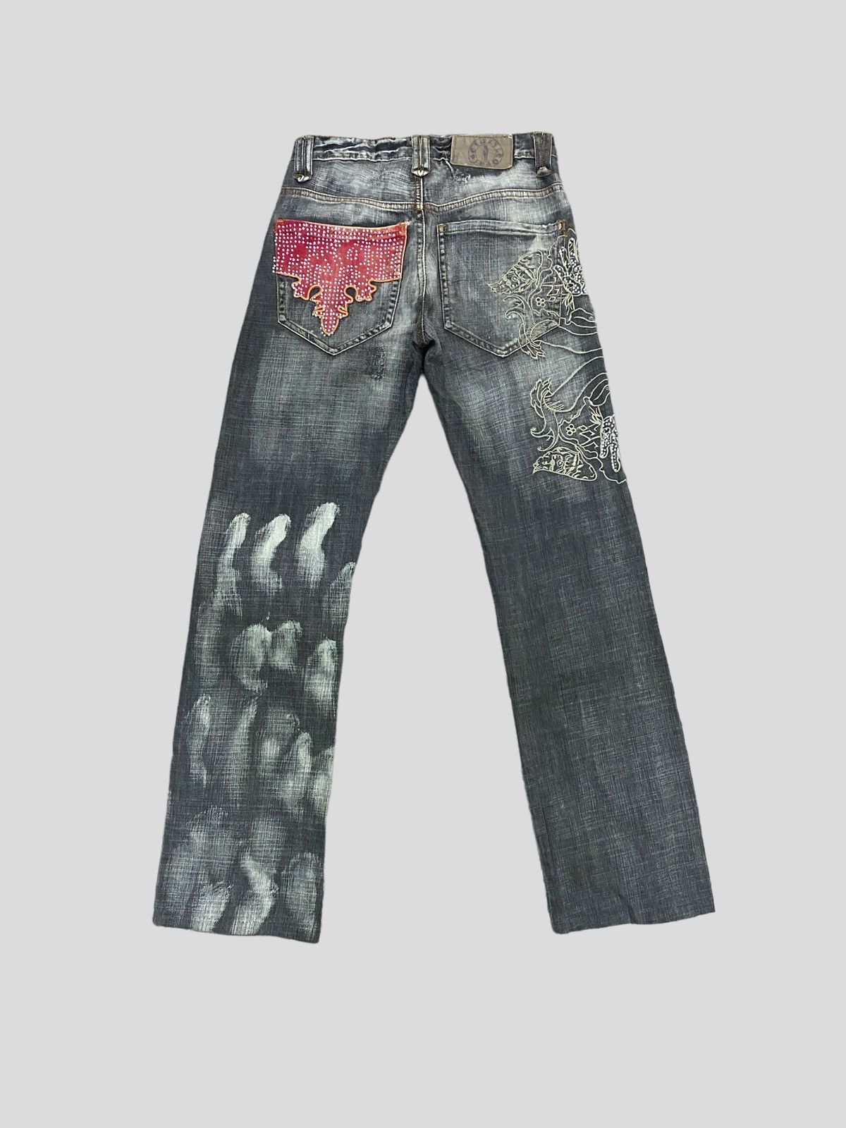 Japanese Brand × Vintage VINTAGE CRAZY LEOPARD EMBROIDERY RARE DESIGN DENIM Size US 27 - 2 Thumbnail