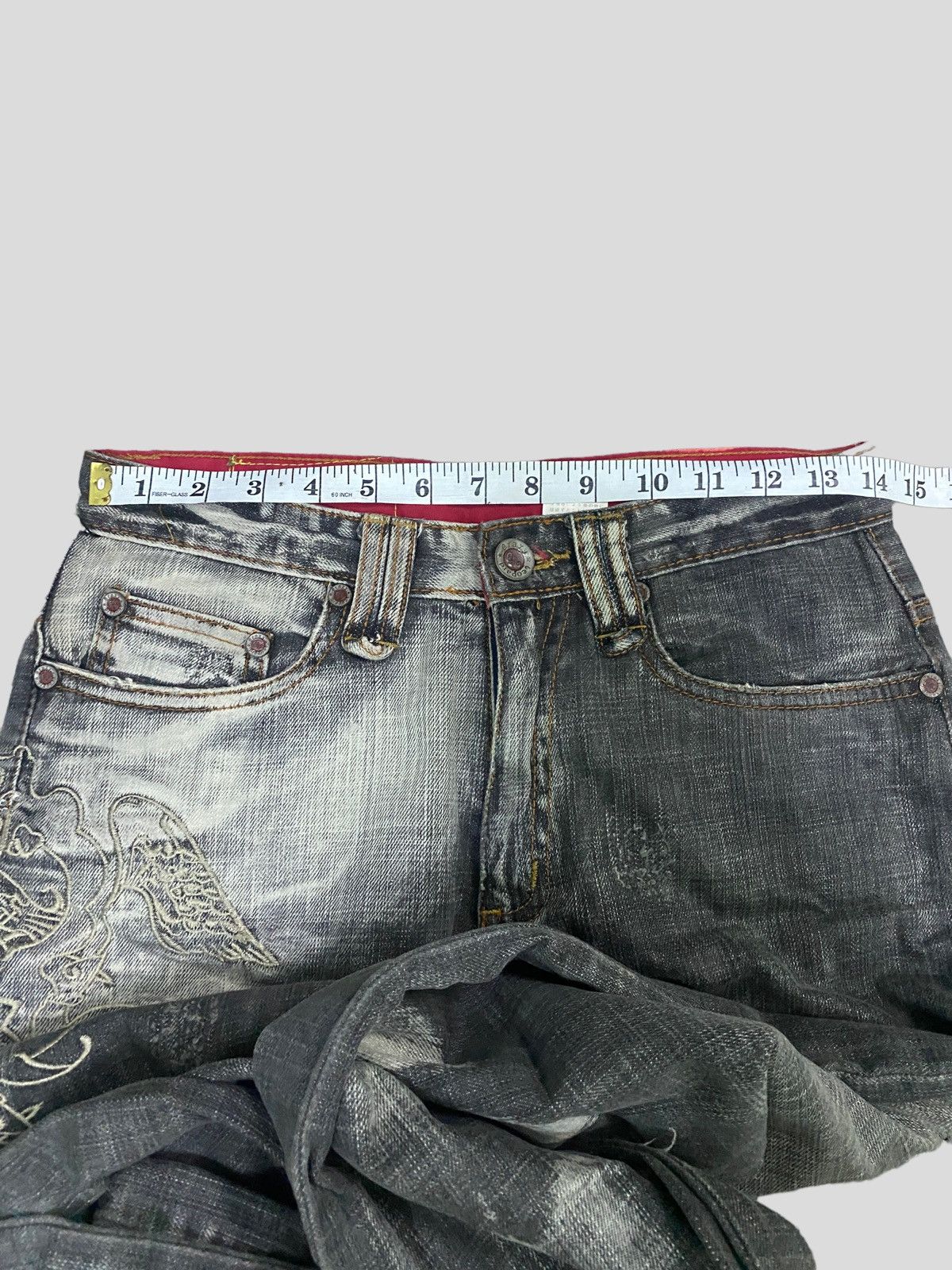 Japanese Brand × Vintage VINTAGE CRAZY LEOPARD EMBROIDERY RARE DESIGN DENIM Size US 27 - 15 Thumbnail