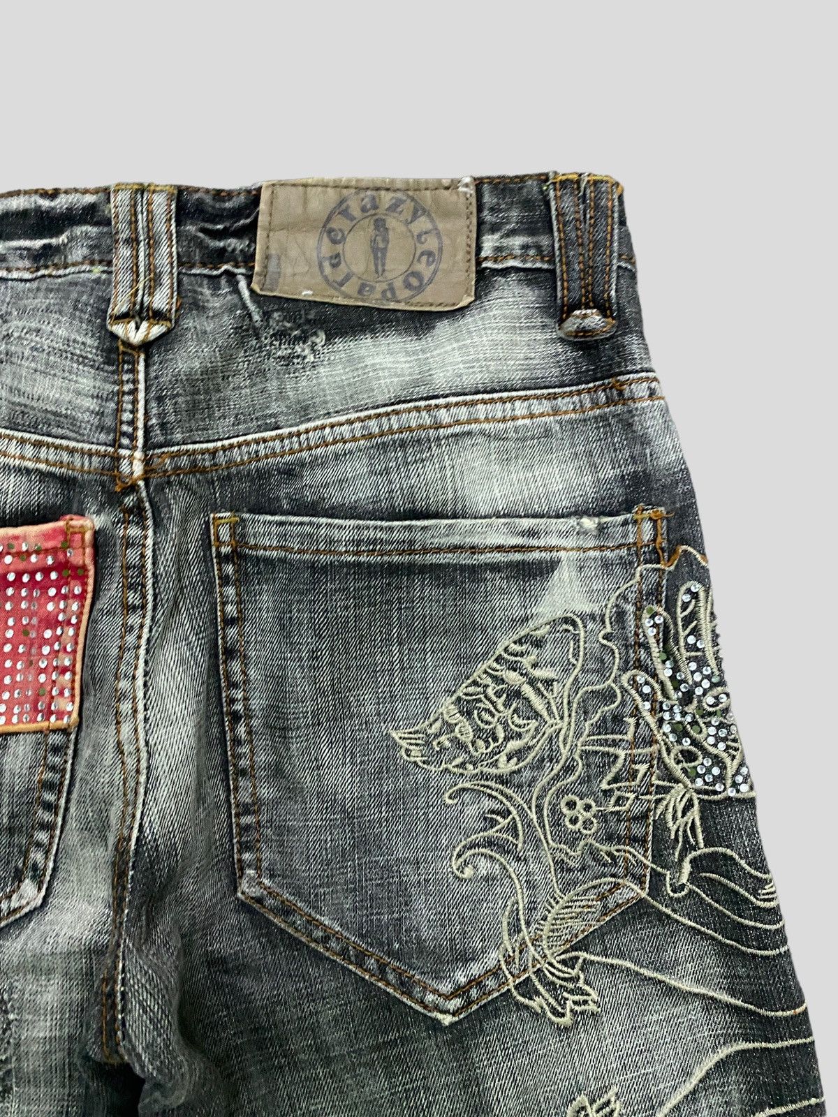 Japanese Brand × Vintage VINTAGE CRAZY LEOPARD EMBROIDERY RARE DESIGN DENIM Size US 27 - 11 Thumbnail