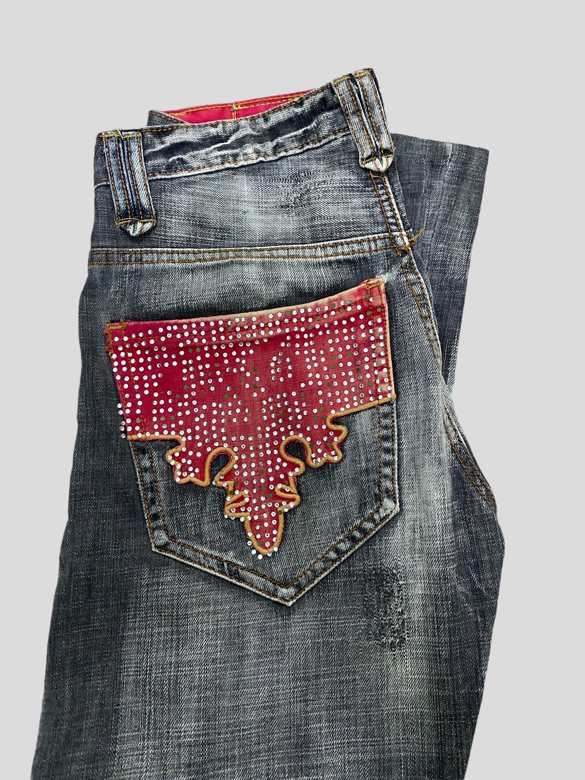 Japanese Brand × Vintage VINTAGE CRAZY LEOPARD EMBROIDERY RARE DESIGN DENIM Size US 27 - 13 Thumbnail