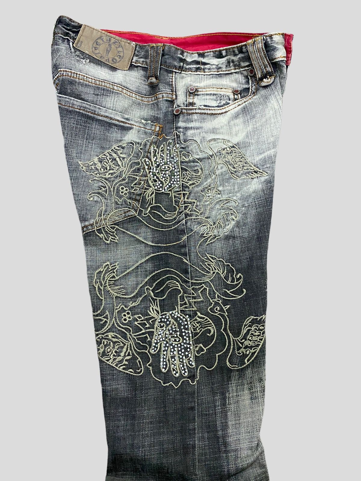 Japanese Brand × Vintage VINTAGE CRAZY LEOPARD EMBROIDERY RARE DESIGN DENIM Size US 27 - 12 Thumbnail