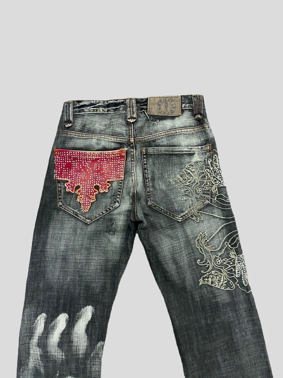 Japanese Brand × Vintage VINTAGE CRAZY LEOPARD EMBROIDERY RARE DESIGN DENIM Size US 27 - 10 Thumbnail