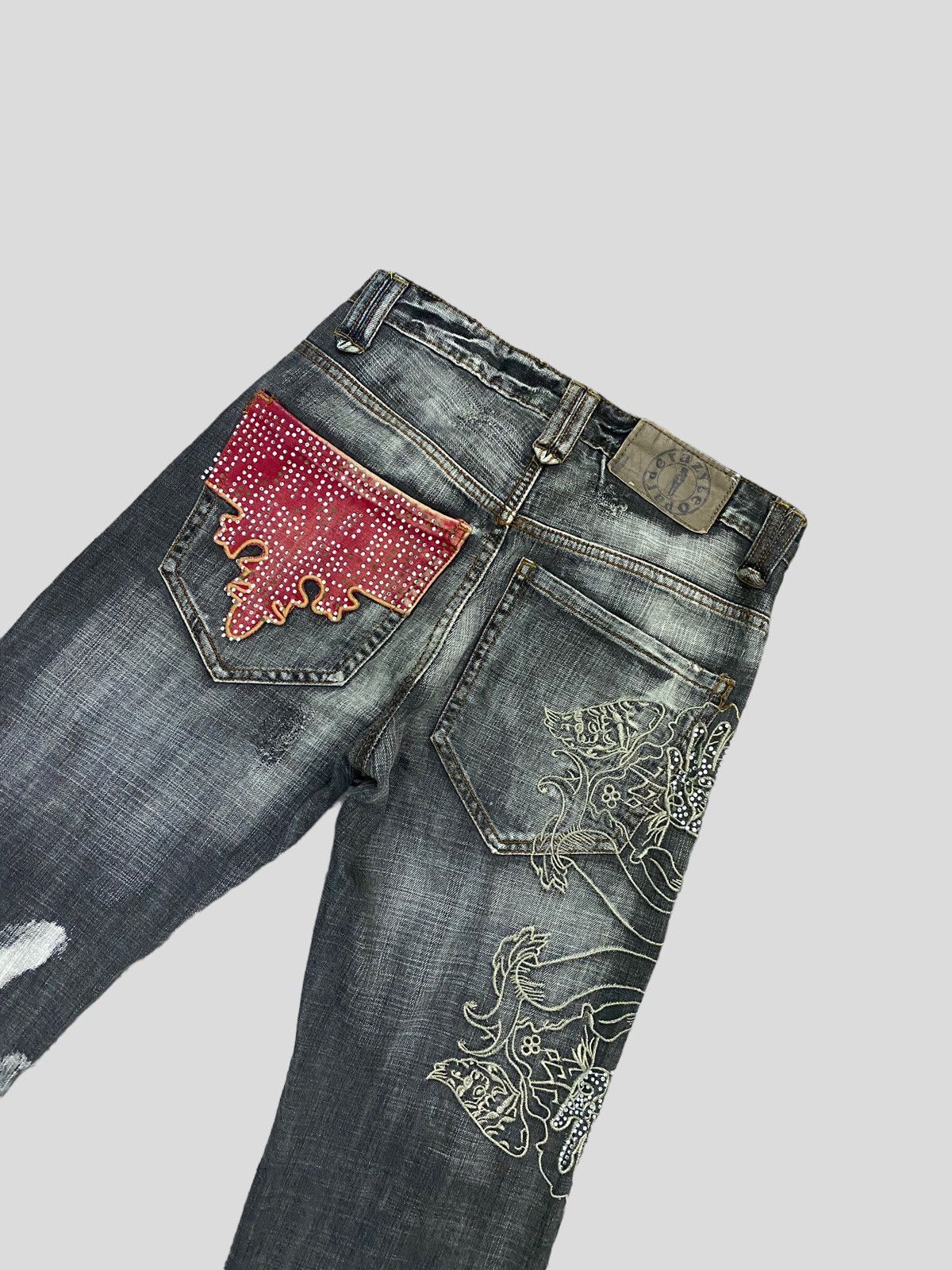 Japanese Brand × Vintage VINTAGE CRAZY LEOPARD EMBROIDERY RARE DESIGN DENIM Size US 27 - 8 Thumbnail